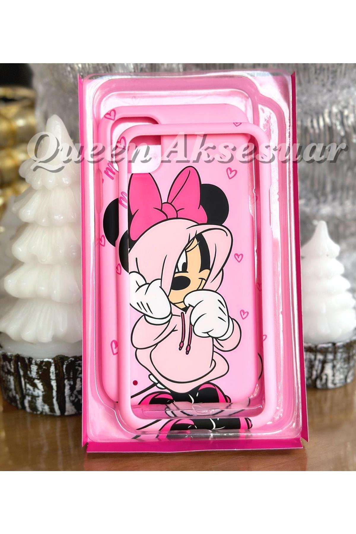 Disney Minnie Mouse Iphone 11 Pro Max Pembe 360 Ön Arka Korumalı Kapak Telefon Kılıfı Kapağı