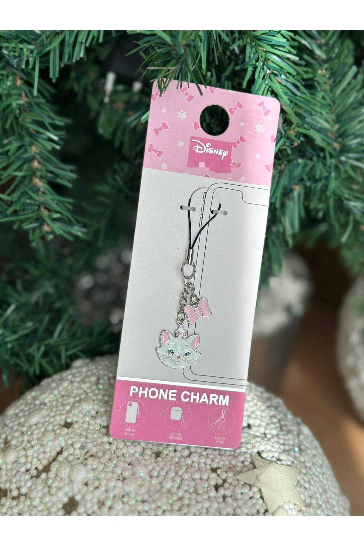 Disney minnie mouse metal charm anahtarlık telefon askılı askısı gold altın pembe