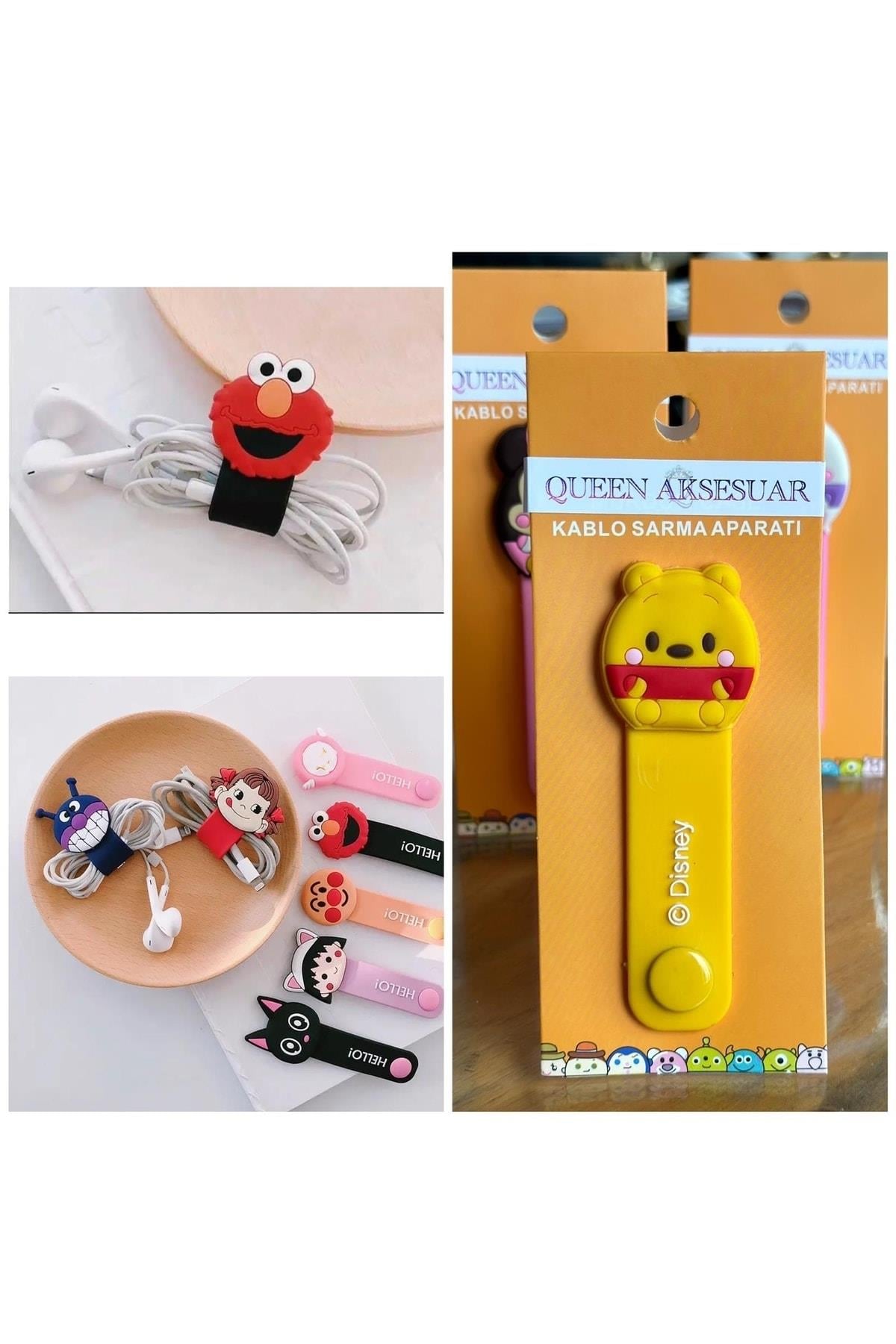 Disney Trend Moda Sevimli Silikon Telefon Kulaklık Şarj Kablo Sarma Aparatı Winnie The Pooh Ayıcık