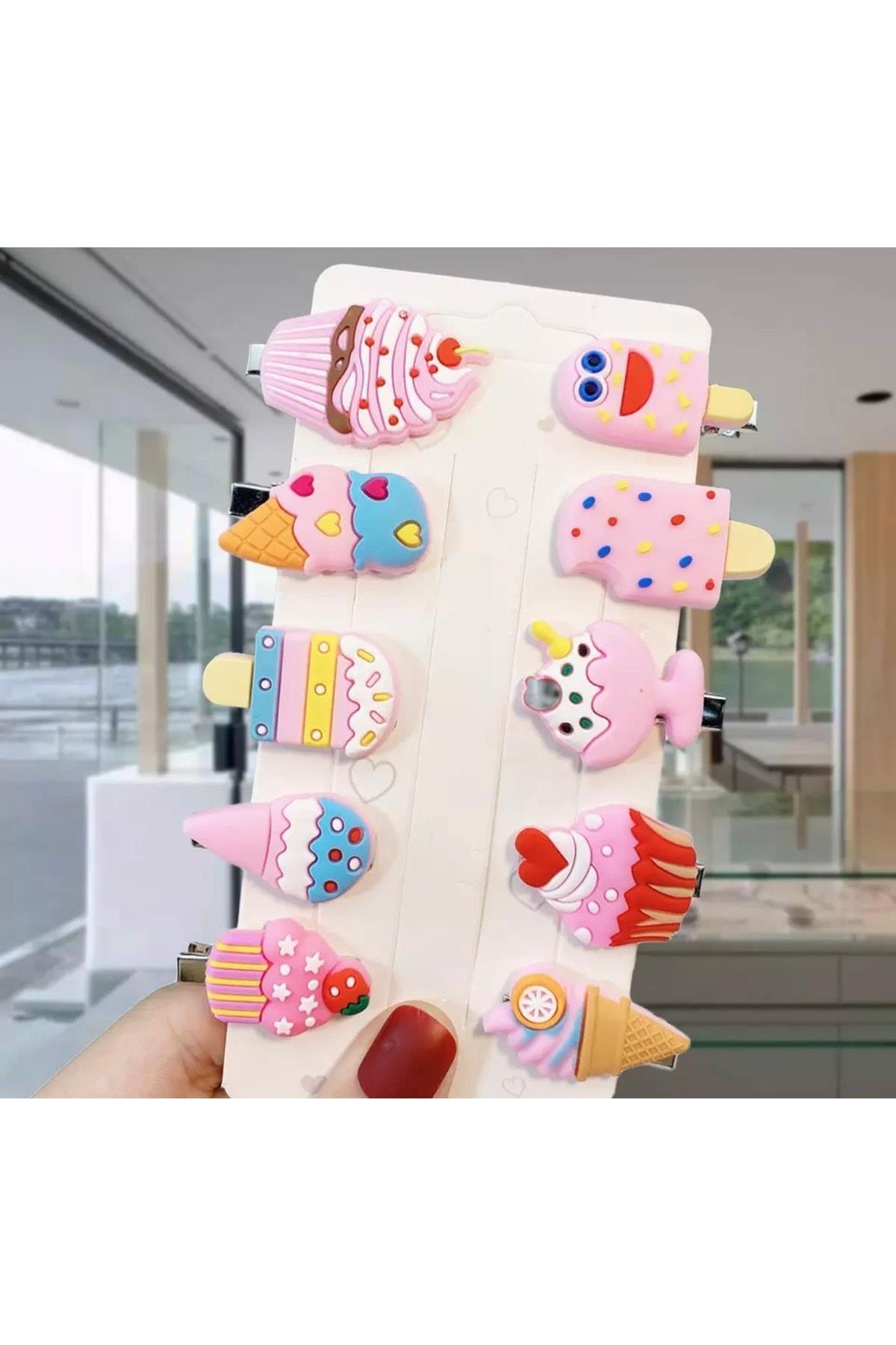 Dondurma cupcake bebek çocuk mini toka seti