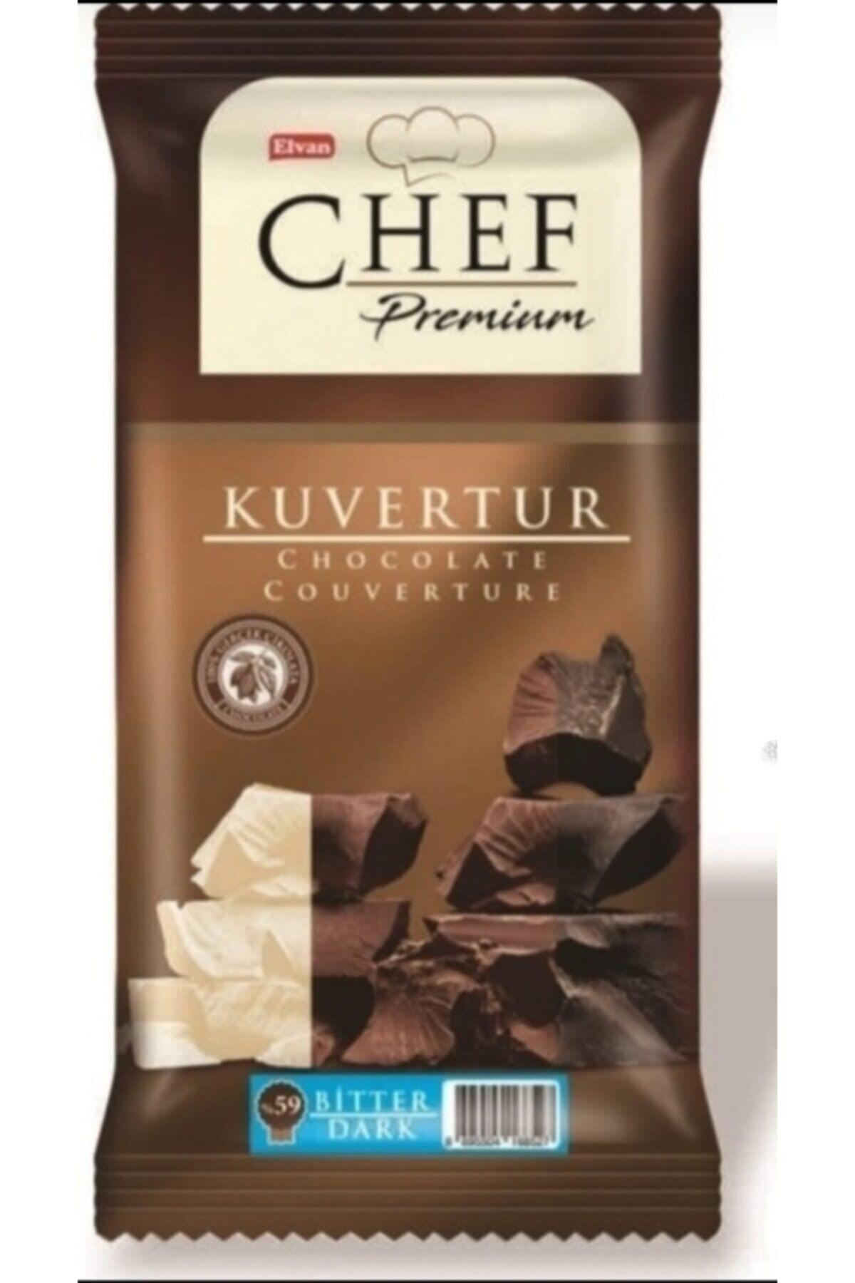Elvan Chef Premium Yüzde 59 Kakaolu Bitter Kuvertür 2,5 Kg