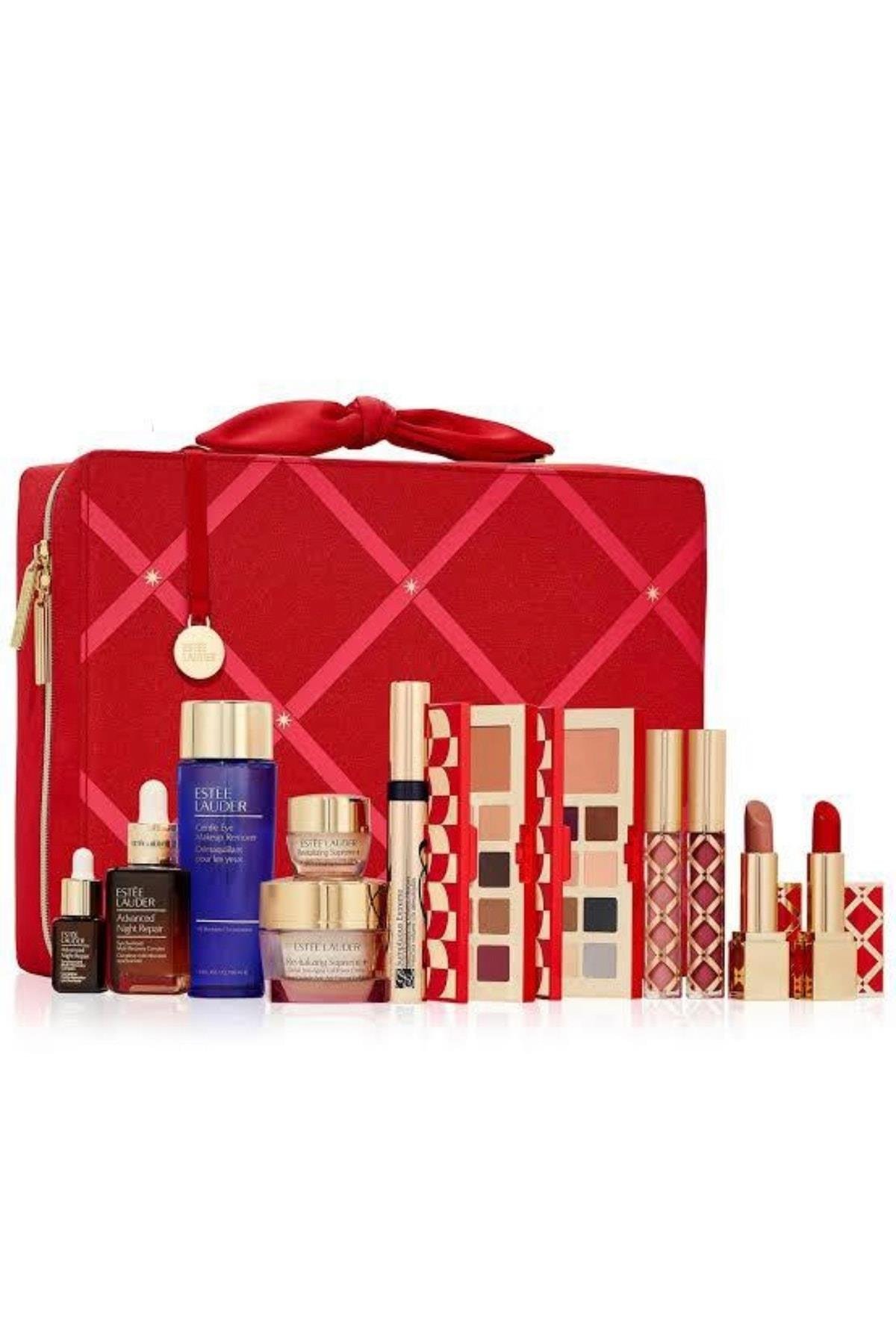 Estee Lauder Blockbuster Ultra Lüks Tam Boy Makyaj Seti Çantalı Krem Ruj Serum
