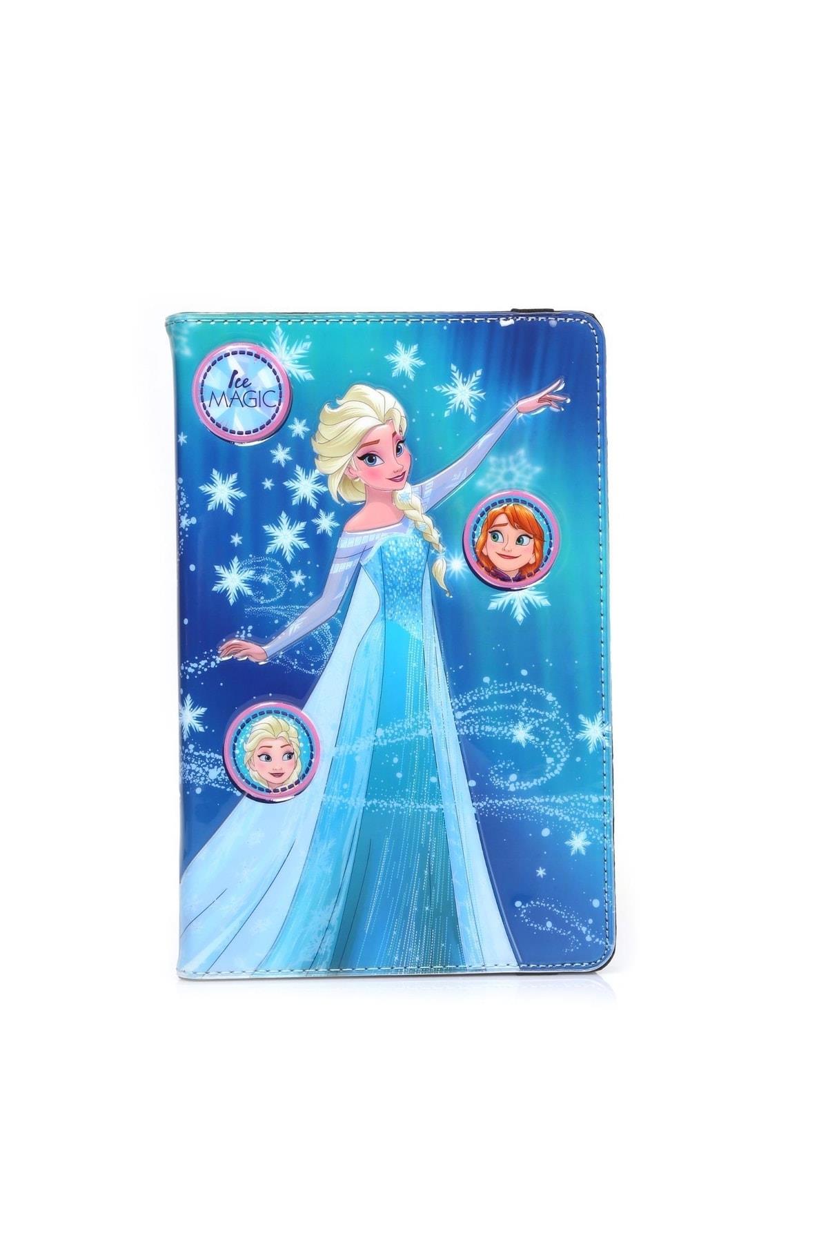Ipad Air 9,7” Uyumlu Tablet Kılıfı Parlak Kapak 3d Kabartmalı Elsa Frozen Desenli