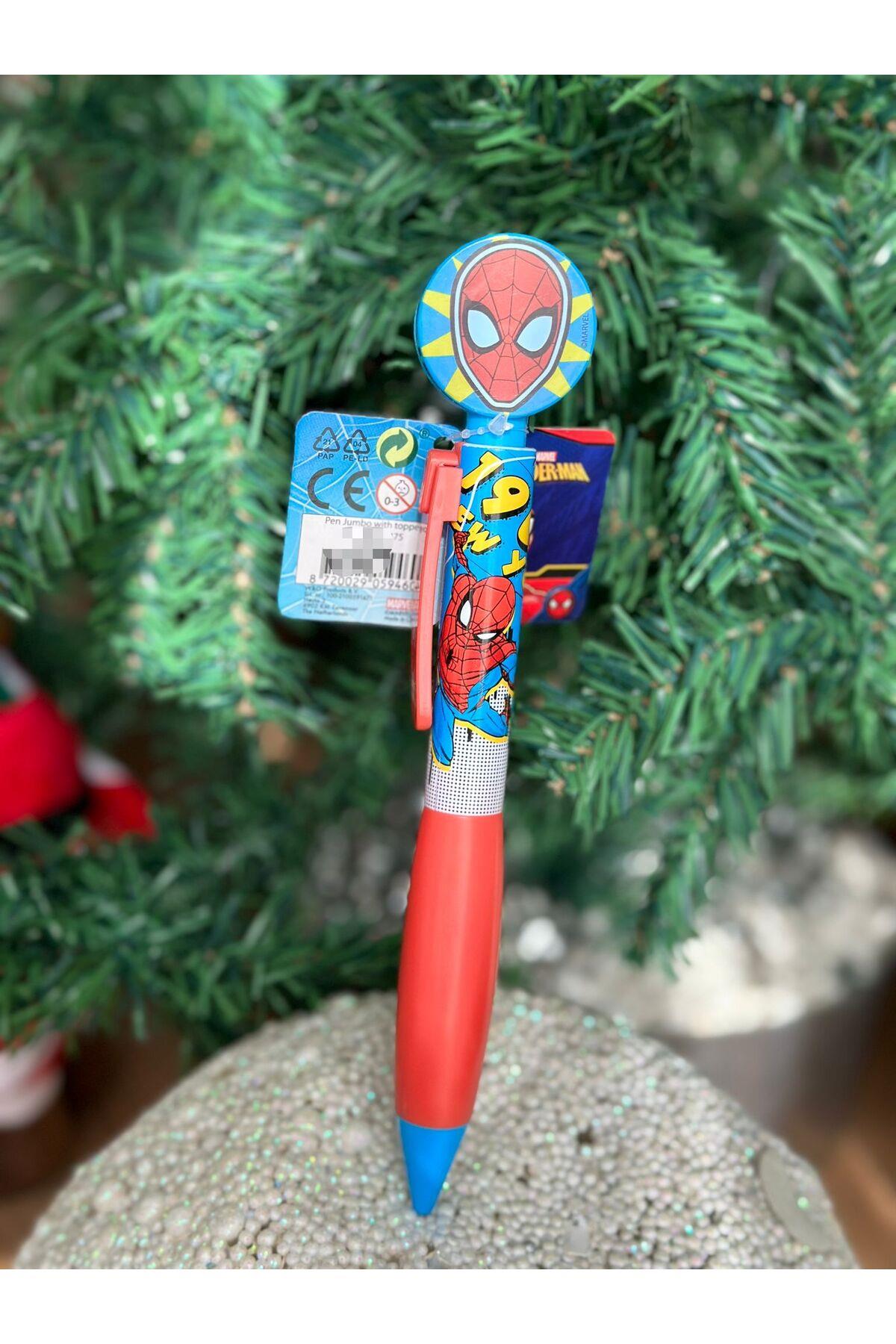 isanslı marvel spiderman örümcek adam 25cm dev jumbo tükenmez kalem mavi erkek çocuk