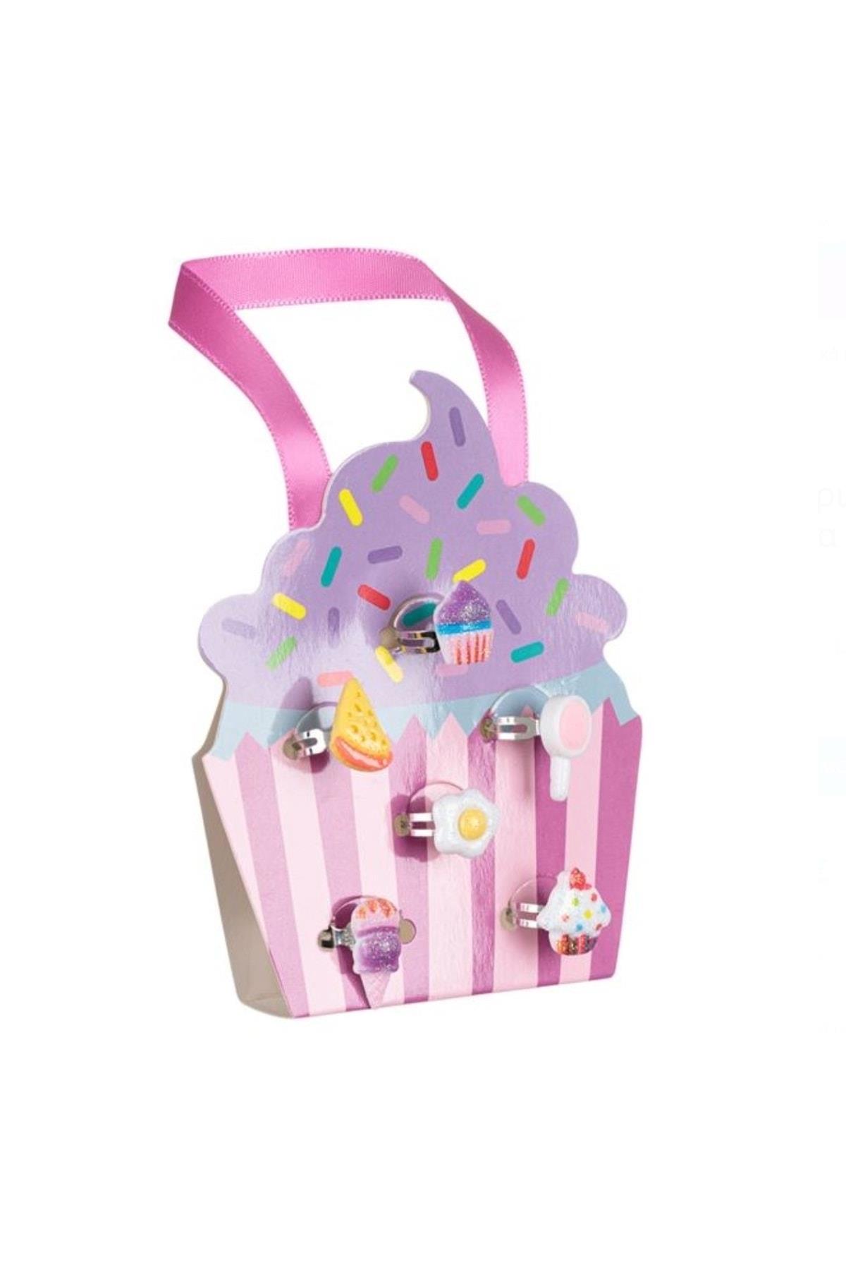 Ithal Ayarlanabilir Cupcake Donudurma Şeker Süslü Kutulu Kız Çocuk Yüzük Seti Hediyelik