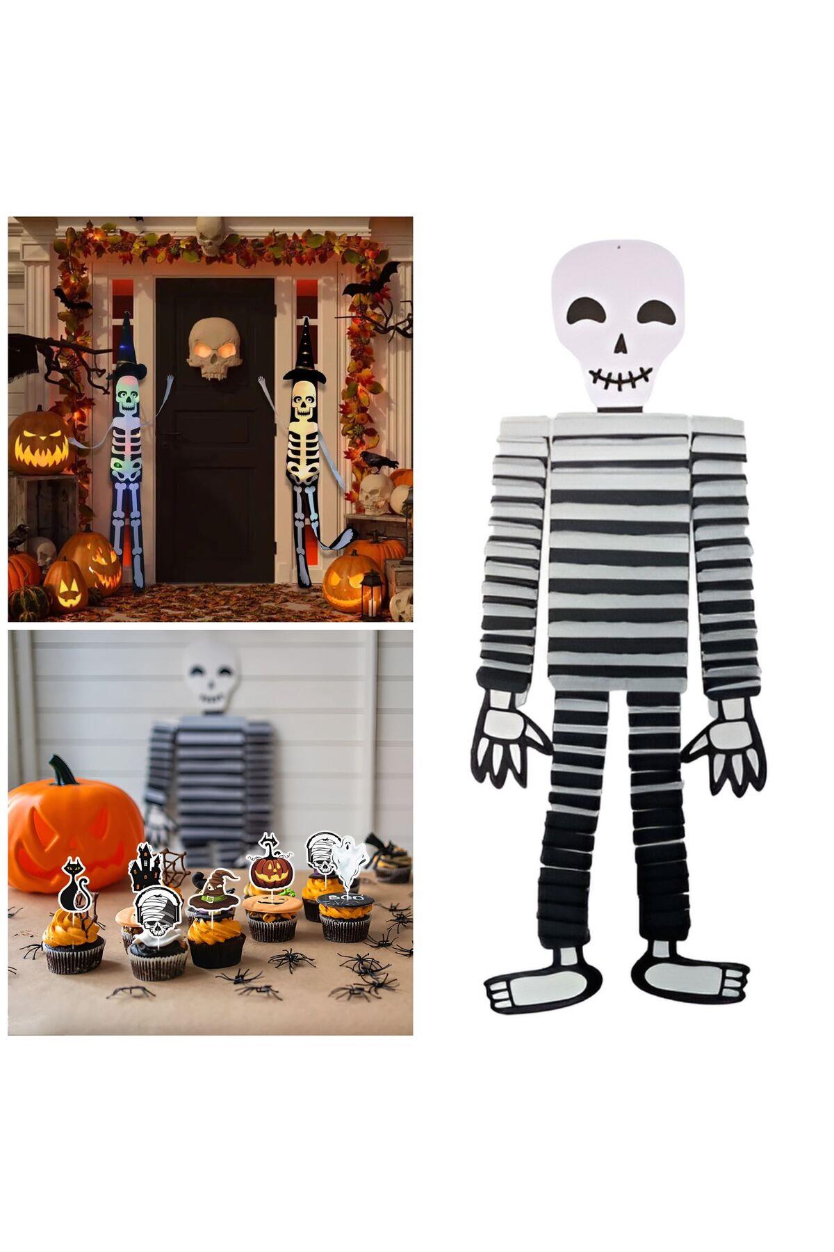 İthal büyük boy iskelet korku Walker yürüyen halloween cadılar bayramı parti duvar süsü banner