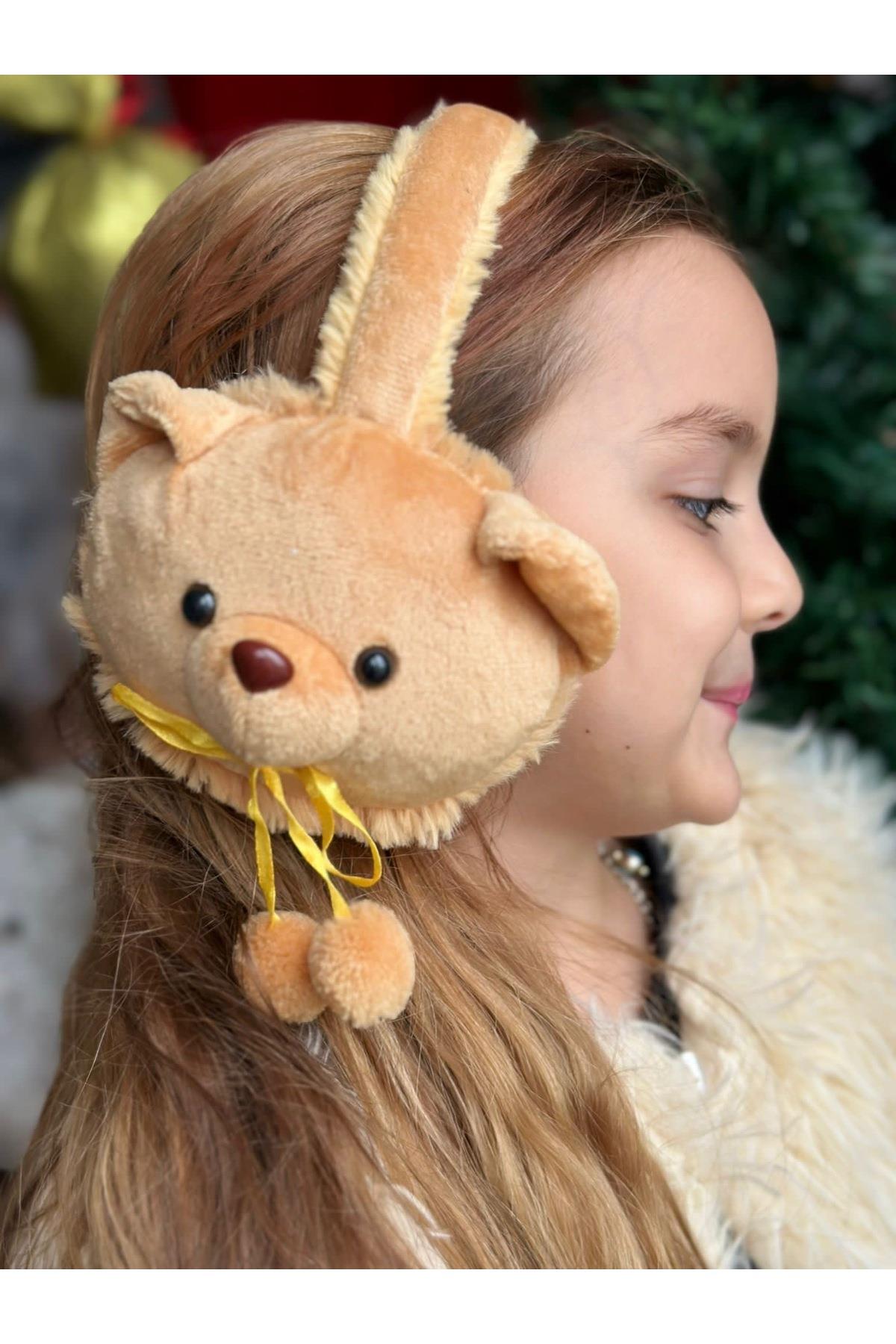 İthal lüks 3 boyutlu peluş oyuncaklı ponpon teddy ayıcık erkek kız kulaklık çocuk yetişkin kulaklığı