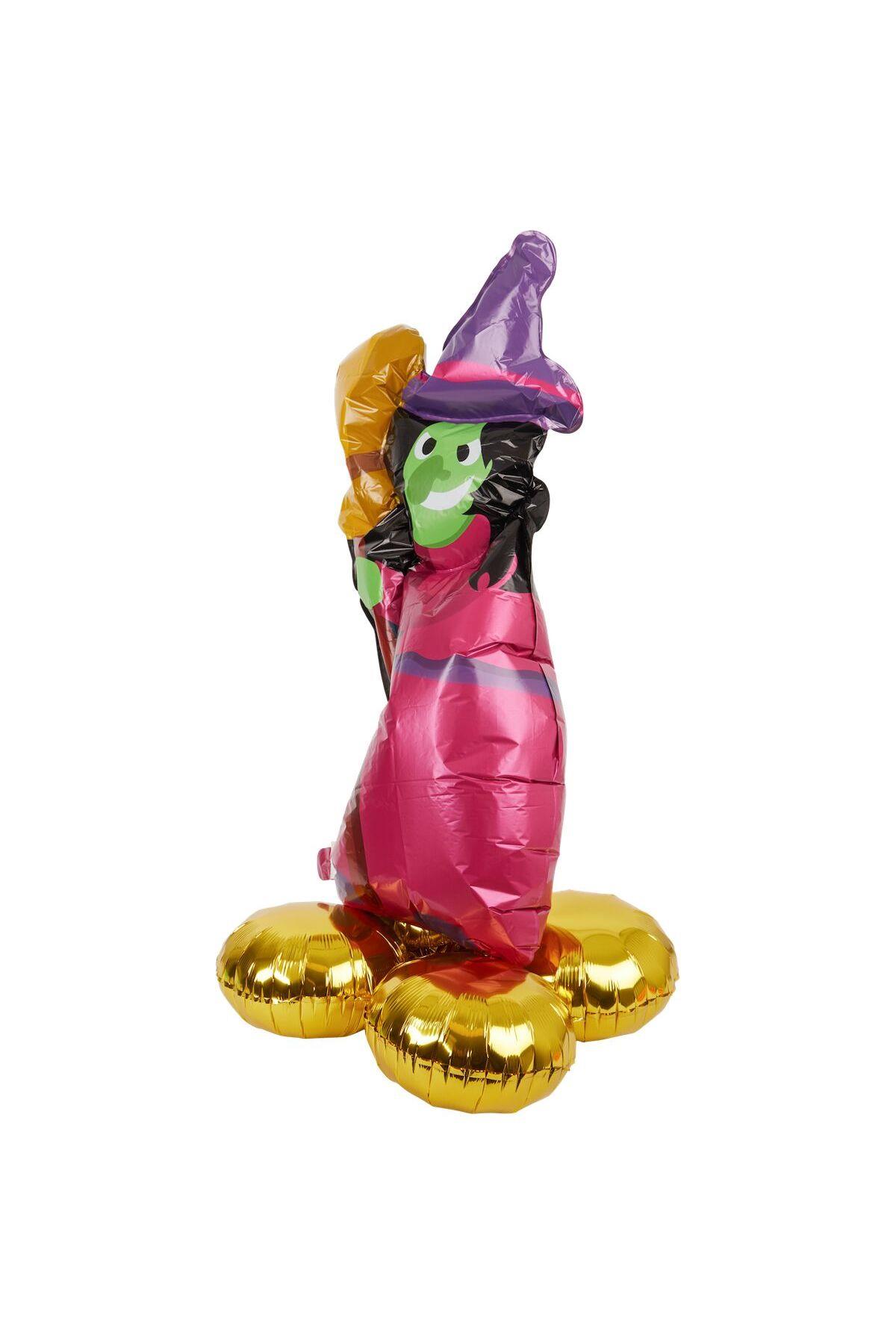 İthal lüks cadılar bayramı halloween dev büyük ayakta duran walker cadı folyo balon