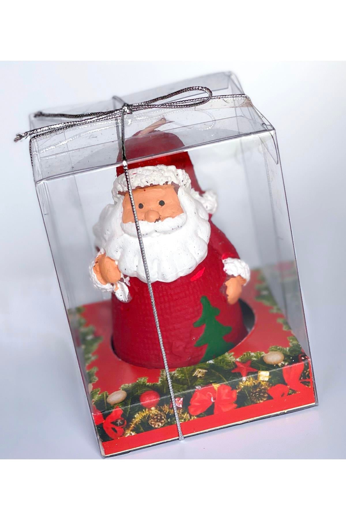 Ithal Lüks Hediye Kutulu Yeni Yıl Yılbaşı Özel Süslü Noel Baba Dekoratif Biblo Mum