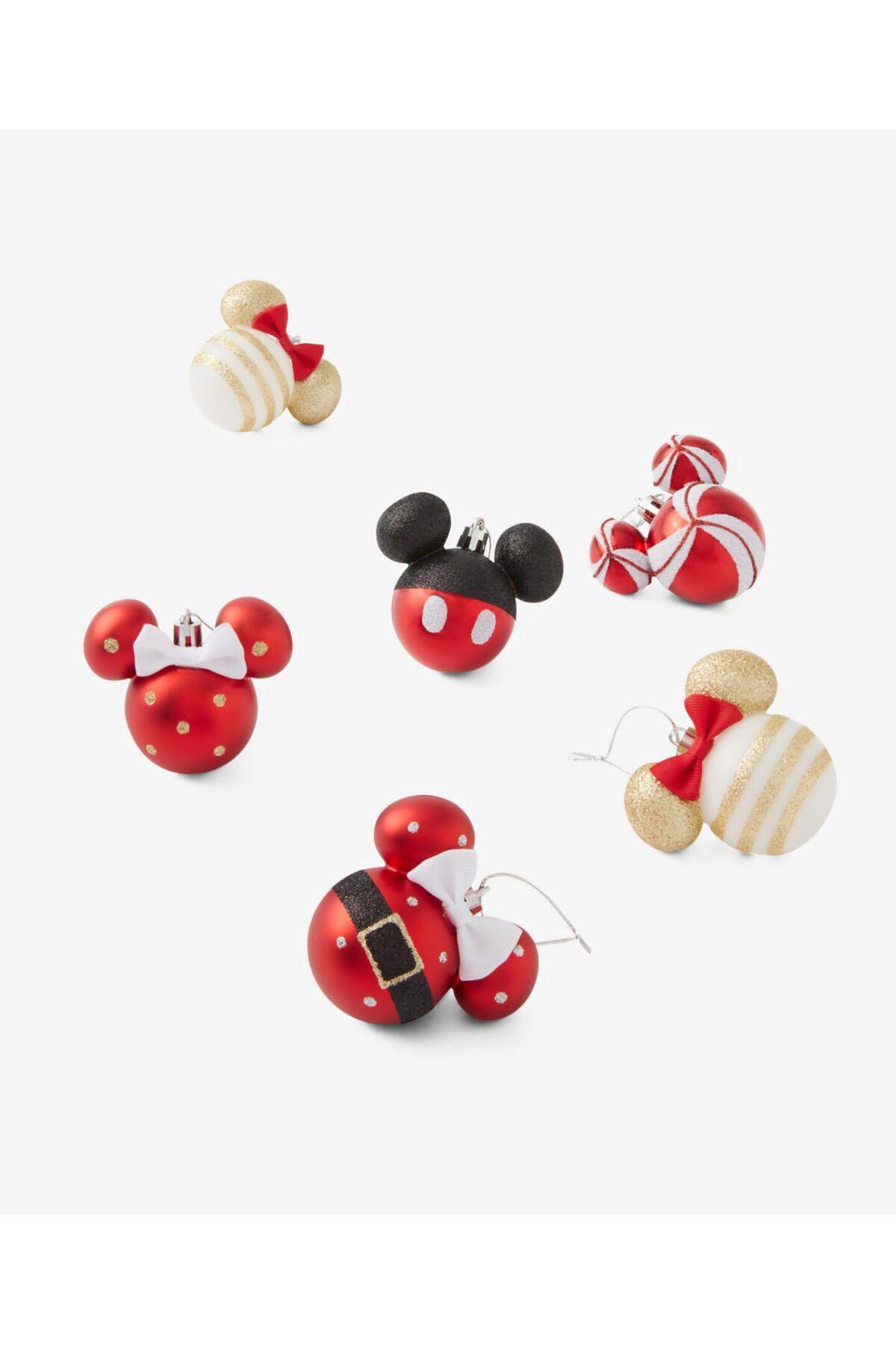 İthal lüks koleksiyonluk 6lı simli Disney Mickey Minnie yılbaşı çam ağacı süsü dekorasyon