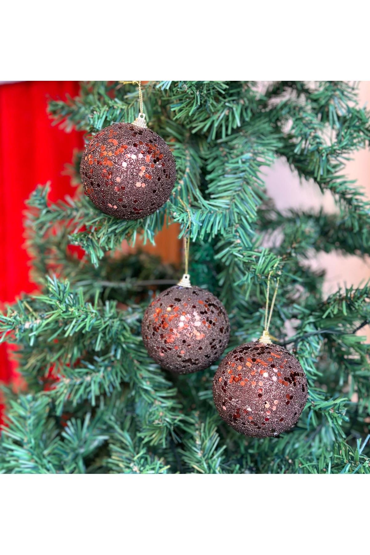 İthal lüks yılbaşı çam ağacı simli parlak dekorasyon 3lü koleksiyonluk büyük ağaç süs top seti