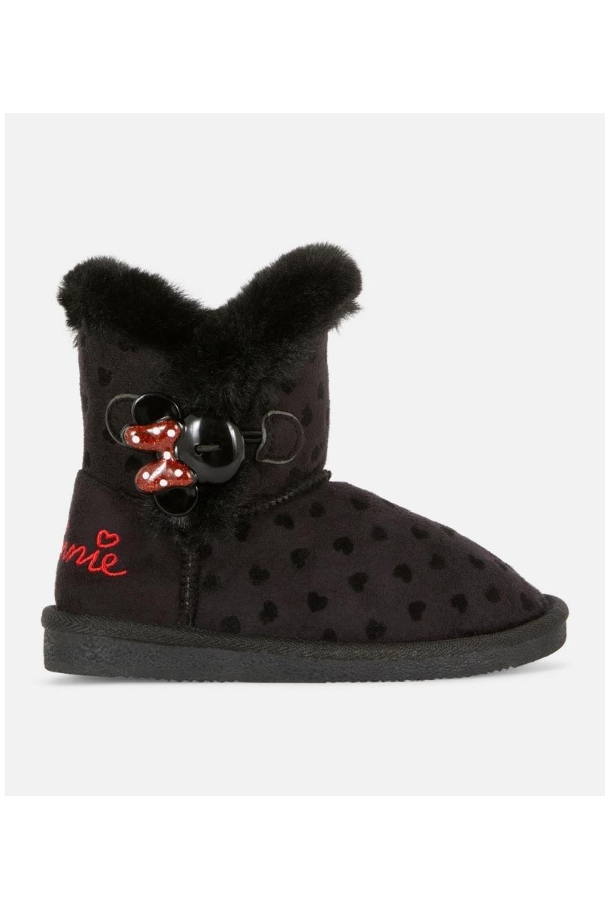 Ithal Orijinal Disney Minnie Mouse Kürklü Ugg Tarz Lüks Çocuk Botu Kalp Desen Bot