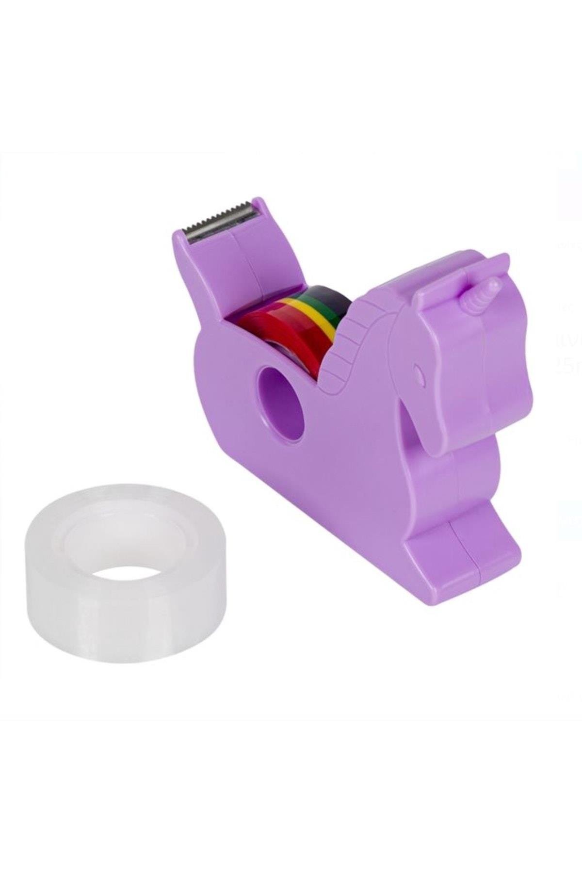 ithal şık tasarım lila mor unicorn gökkuşağı bant kesici makine kesme aleti kutulu 3lü set