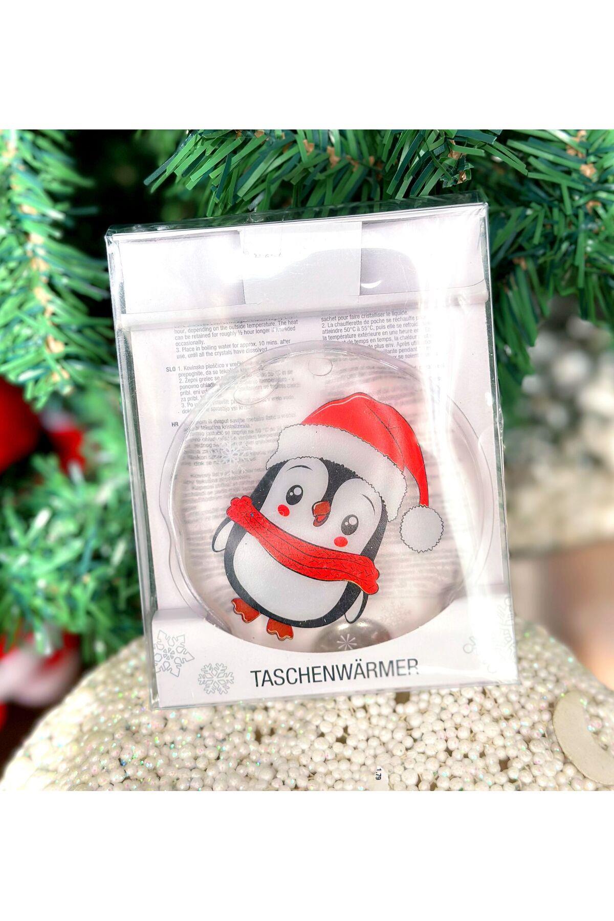 İthal yeni yıl yılbaşı el cep ısıtıcı kristalleşen su torba tekrar ısınır Penguen desenli