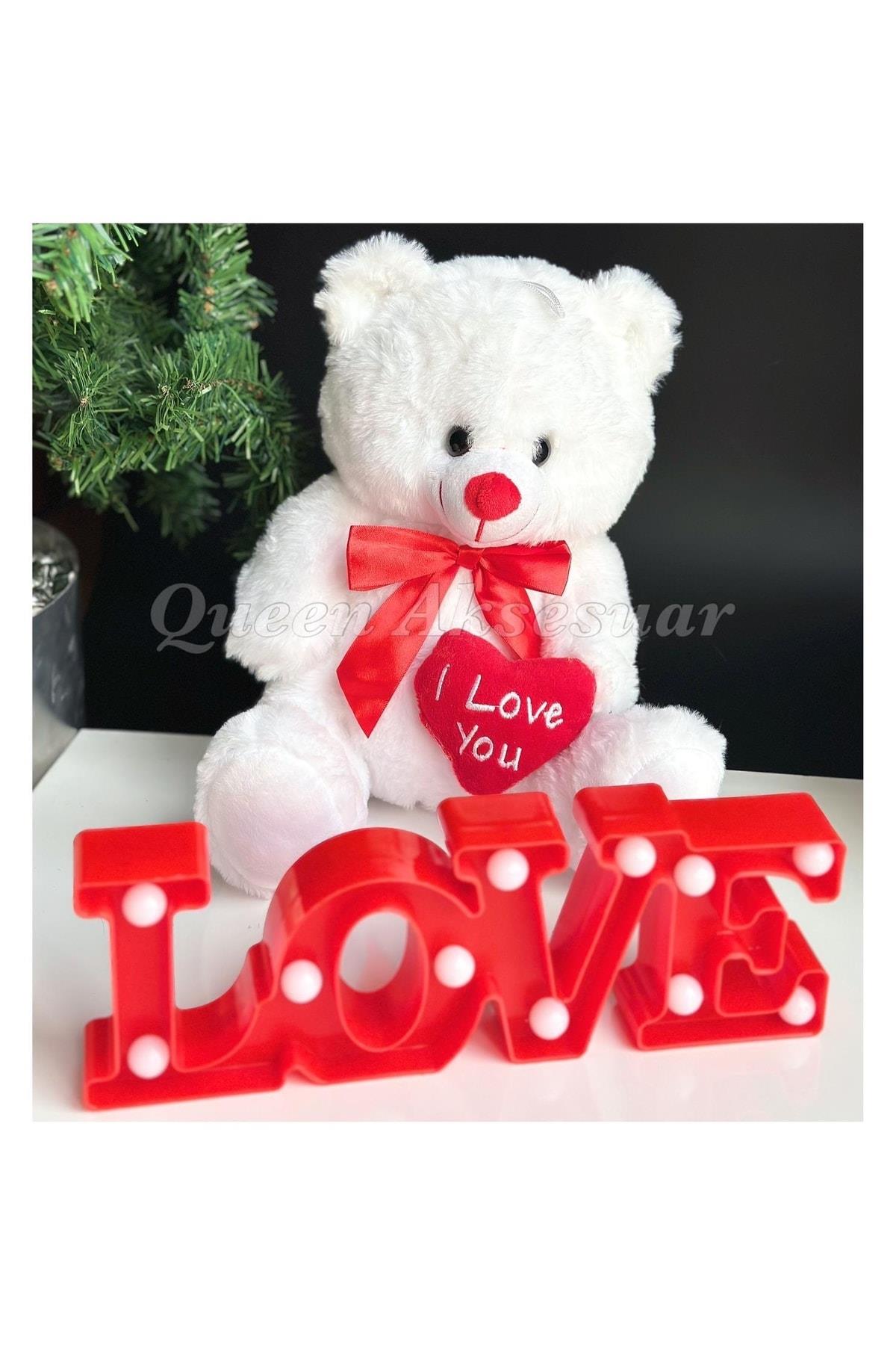 Iyi Ki Doğdun Yazılı Dev Peluş Oyuncak Ayıcık Love Masa Gece Lambası Ayı Doğum Günü Hediye Seti