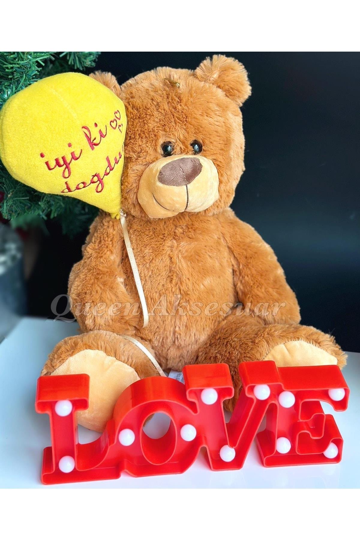 Iyi Ki Doğdun Yazılı Dev Peluş Oyuncak Ayıcık Love Masa Gece Lambası Ayı Doğum Günü Hediye Seti