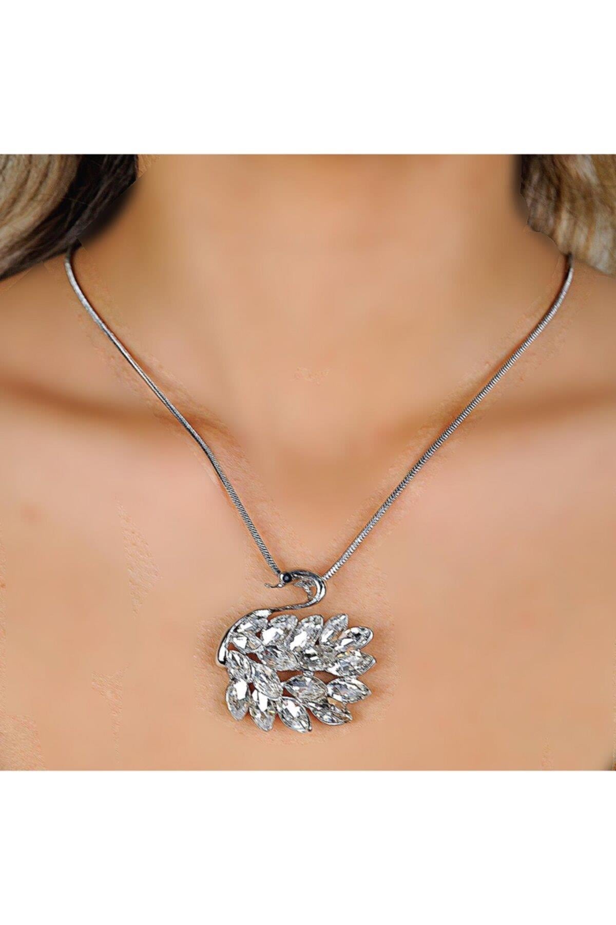 Lüks Kristal Taşlı Swarovski Ayarlanabilir Kolye