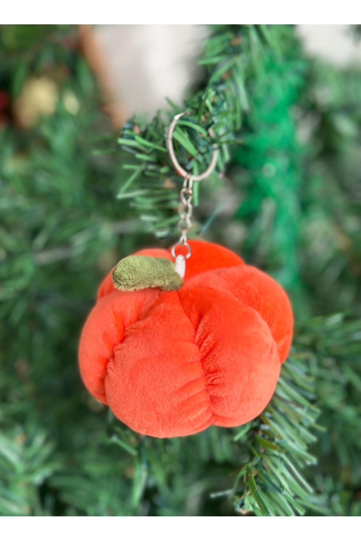 lüks pumpkin bal kabağı dev peluş kadife anahtarlık süs dekorasyon kabak cadılar bayramı hediyesi