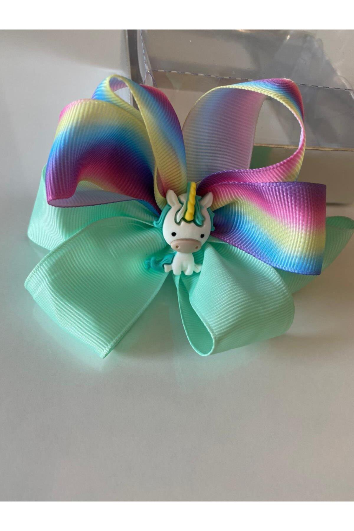 Mint Unicorn Figürlü Kız Çocuk Bebek Doğum Günü Hediye Pensli Toka