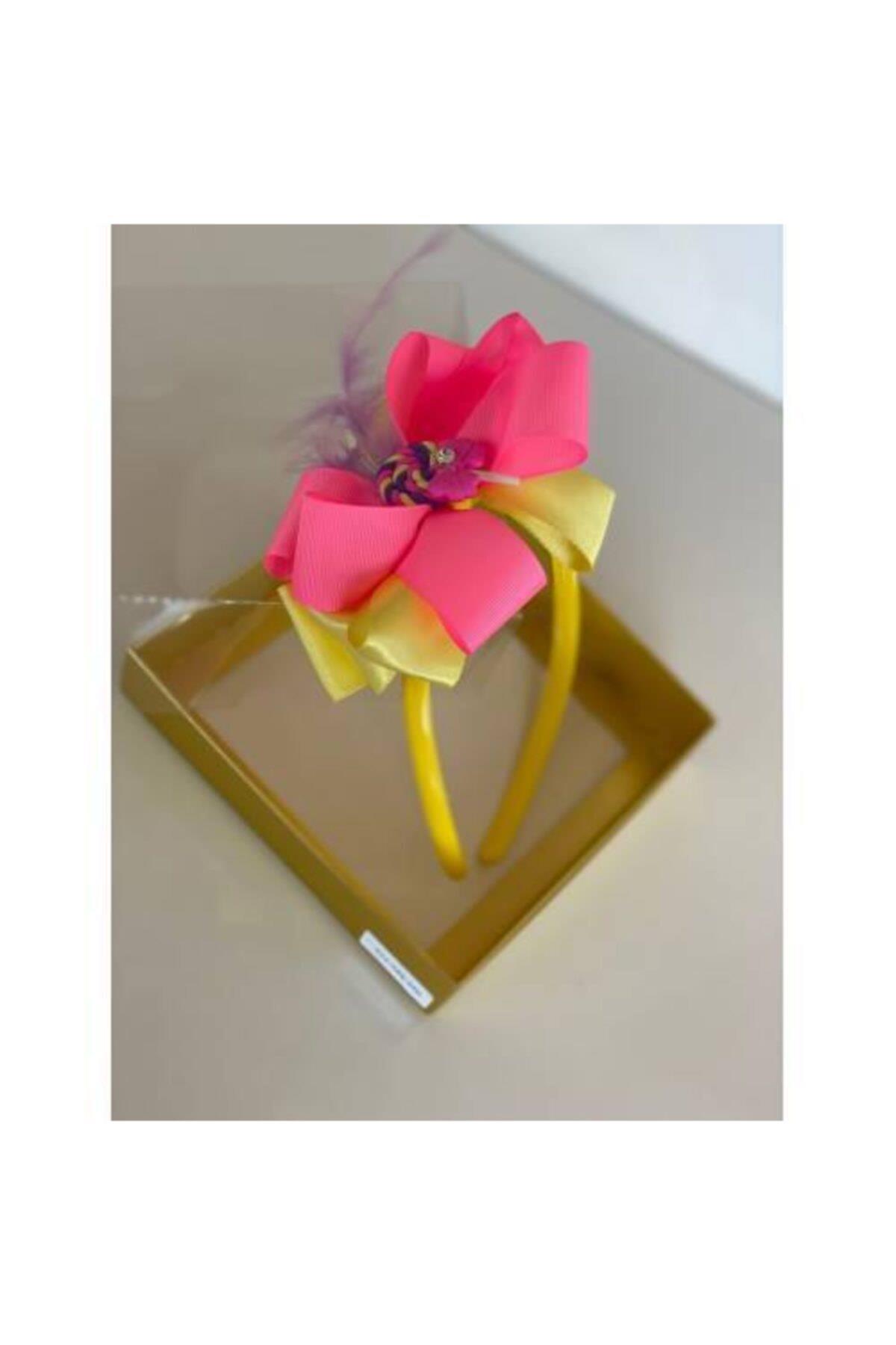Neon Pembe Sarı Lolipop Süslü Anne Kız Çocuk Bebek Hediye Taç