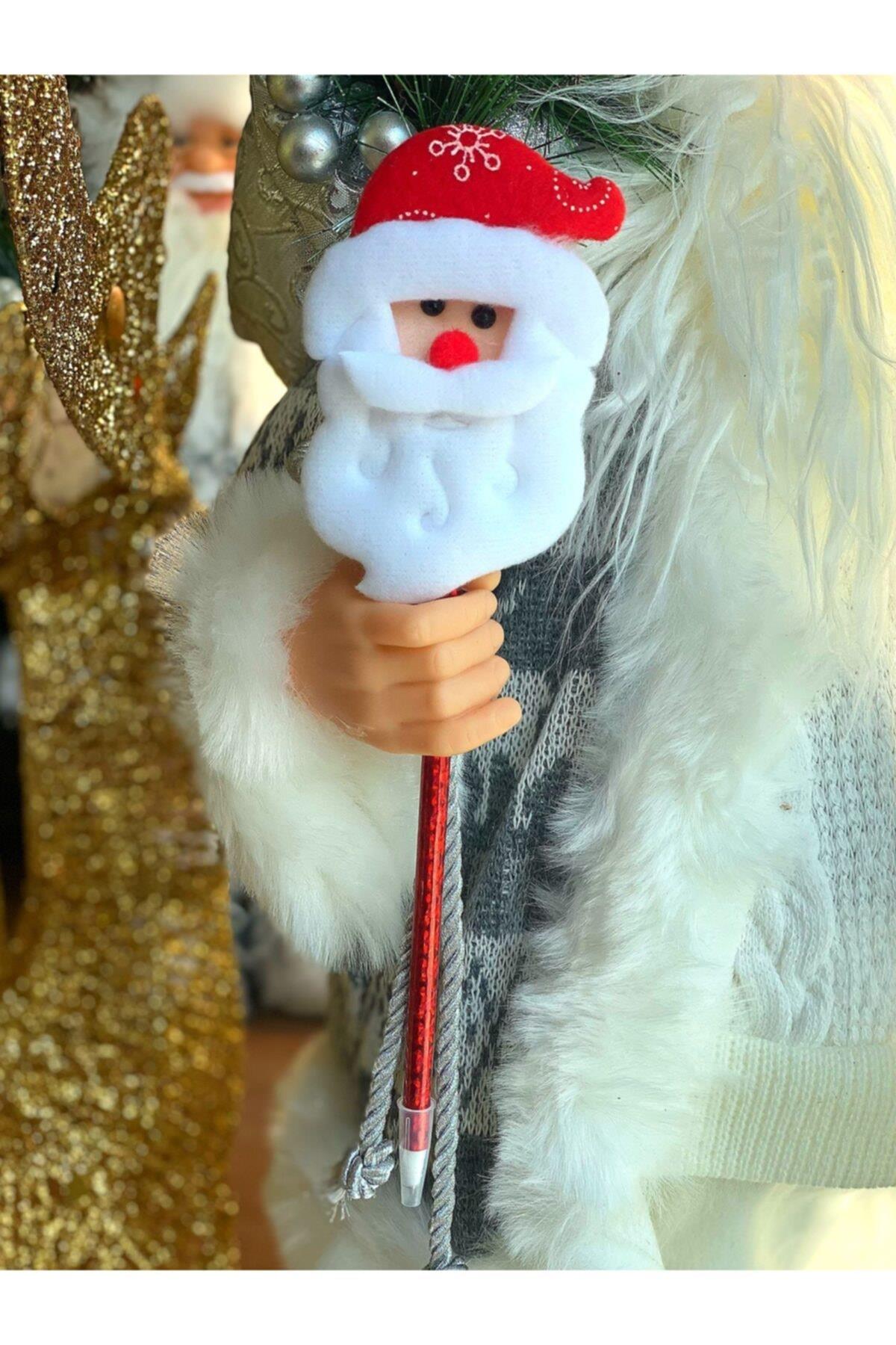 Noel Baba Yılbaşı Christmas Parlak Pofuduk 3d Büyük Tükenmez Kalem No1