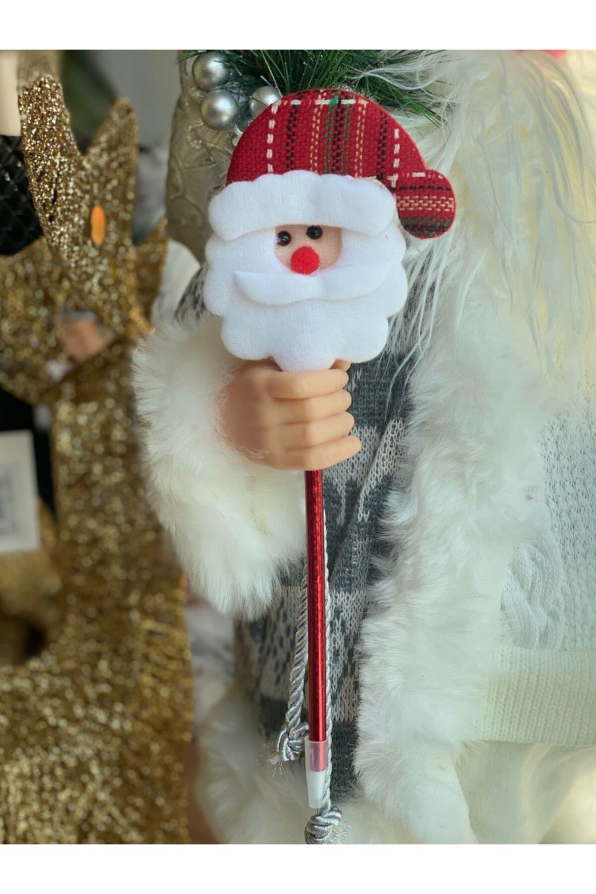 Noel Baba Yılbaşı Christmas Parlak Pofuduk 3d Büyük Tükenmez Kalem No3