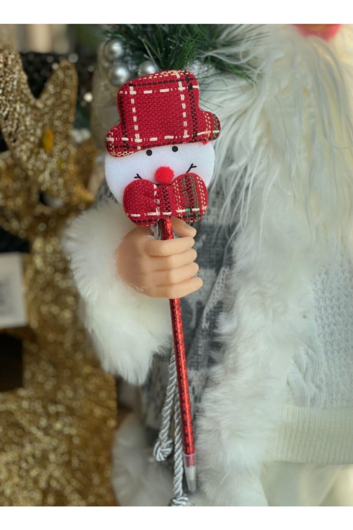 Noel Kardan Adam Yılbaşı Christmas Parlak Pofuduk 3d Büyük Tükenmez Kalem No4