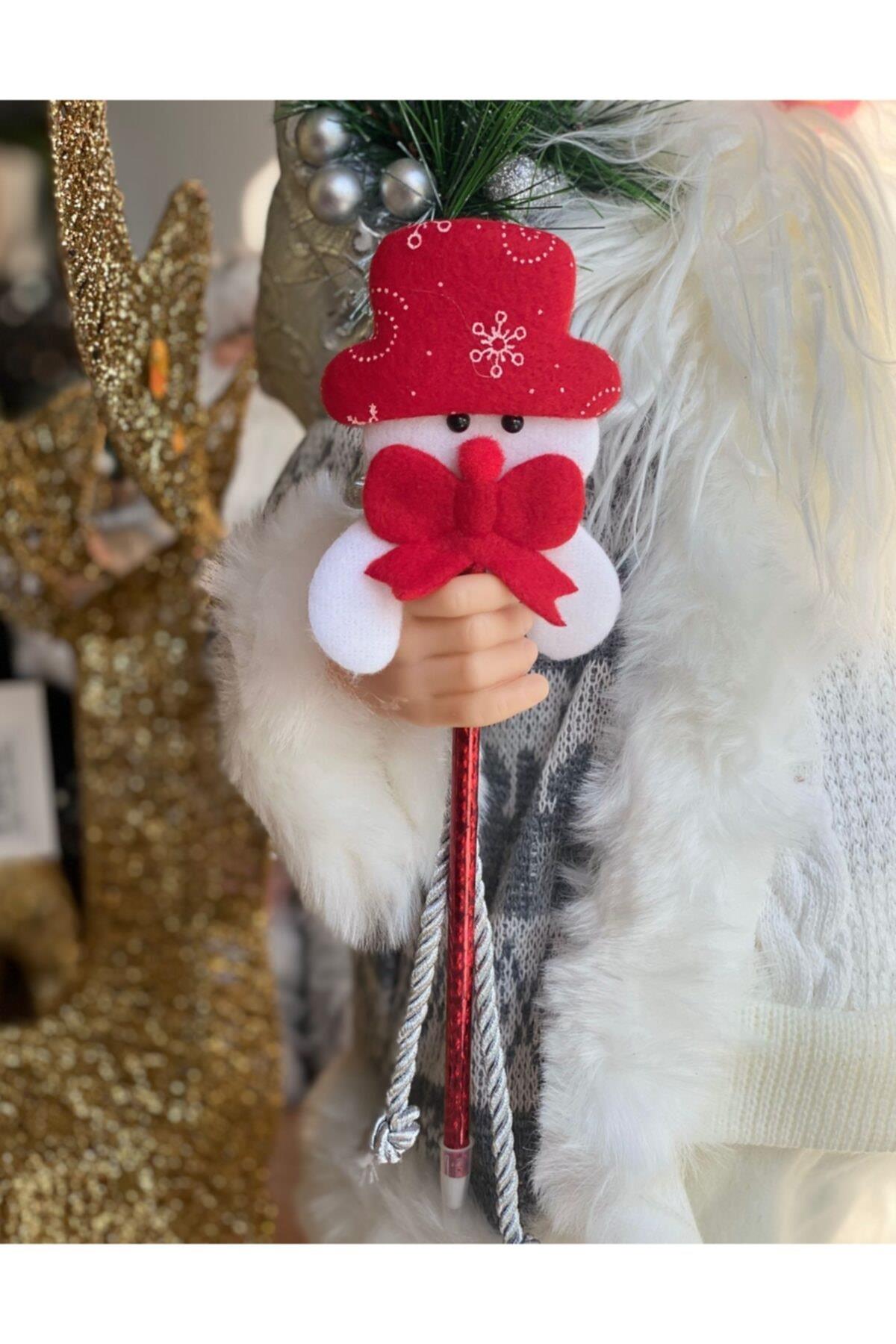 Noel Kardan Adam Yılbaşı Christmas Parlak Pofuduk 3d Büyük Tükenmez Kalem No2
