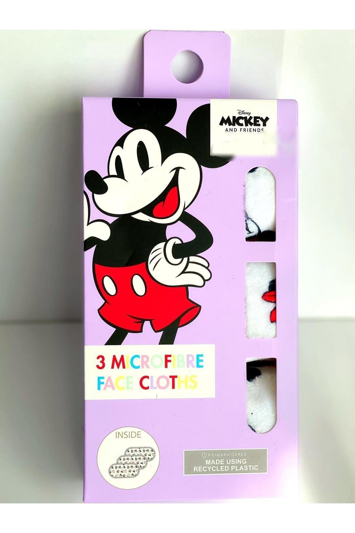 Orijinal Disney Mickey Minnie Mouse 3 Lü Microfiber Yüz Makyaj Temizleme Havlu Bez Set