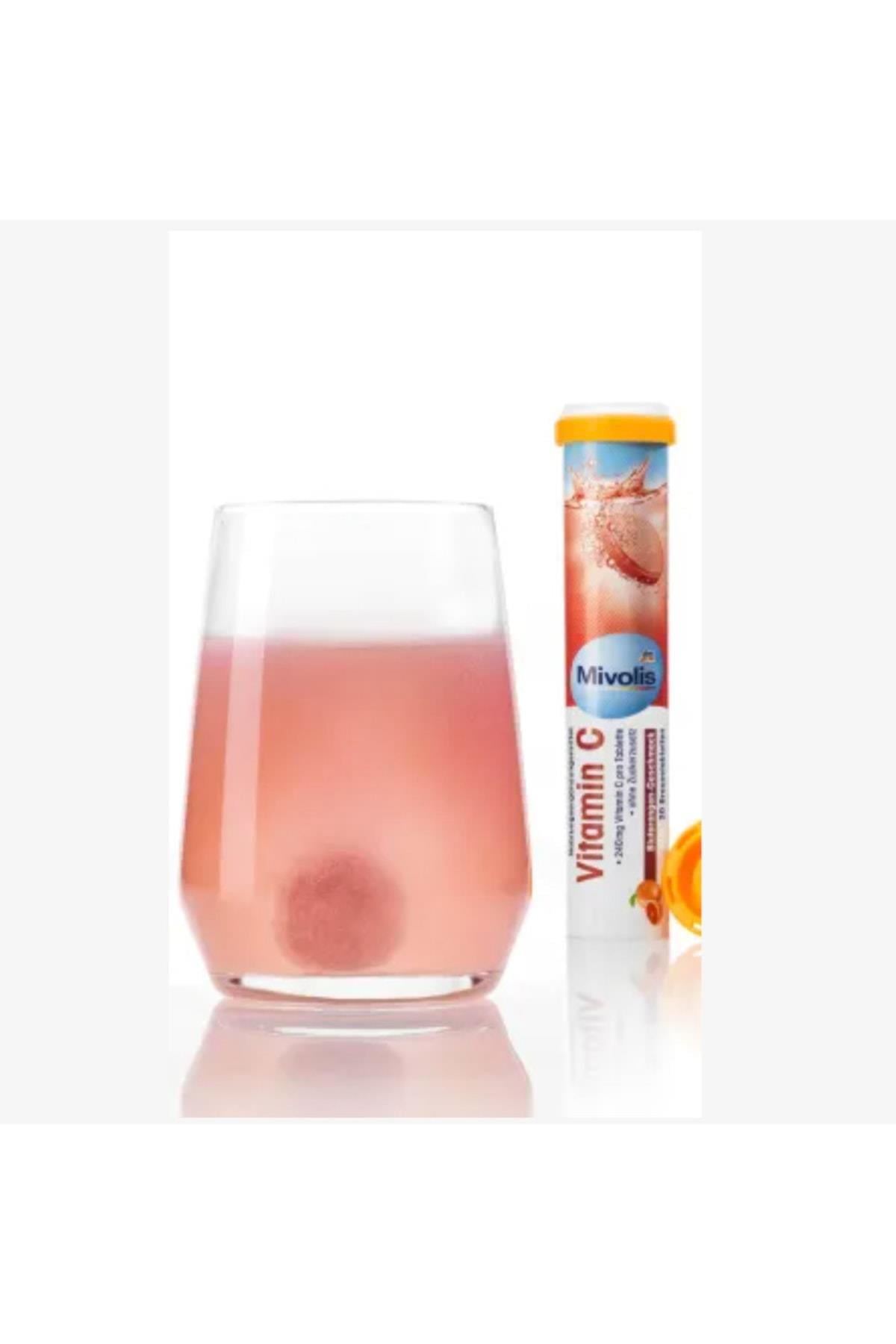 Portakallı Meyveli C Vitamini Suda Eritilen Efervesan Tablet Meyve Suyu Içecek