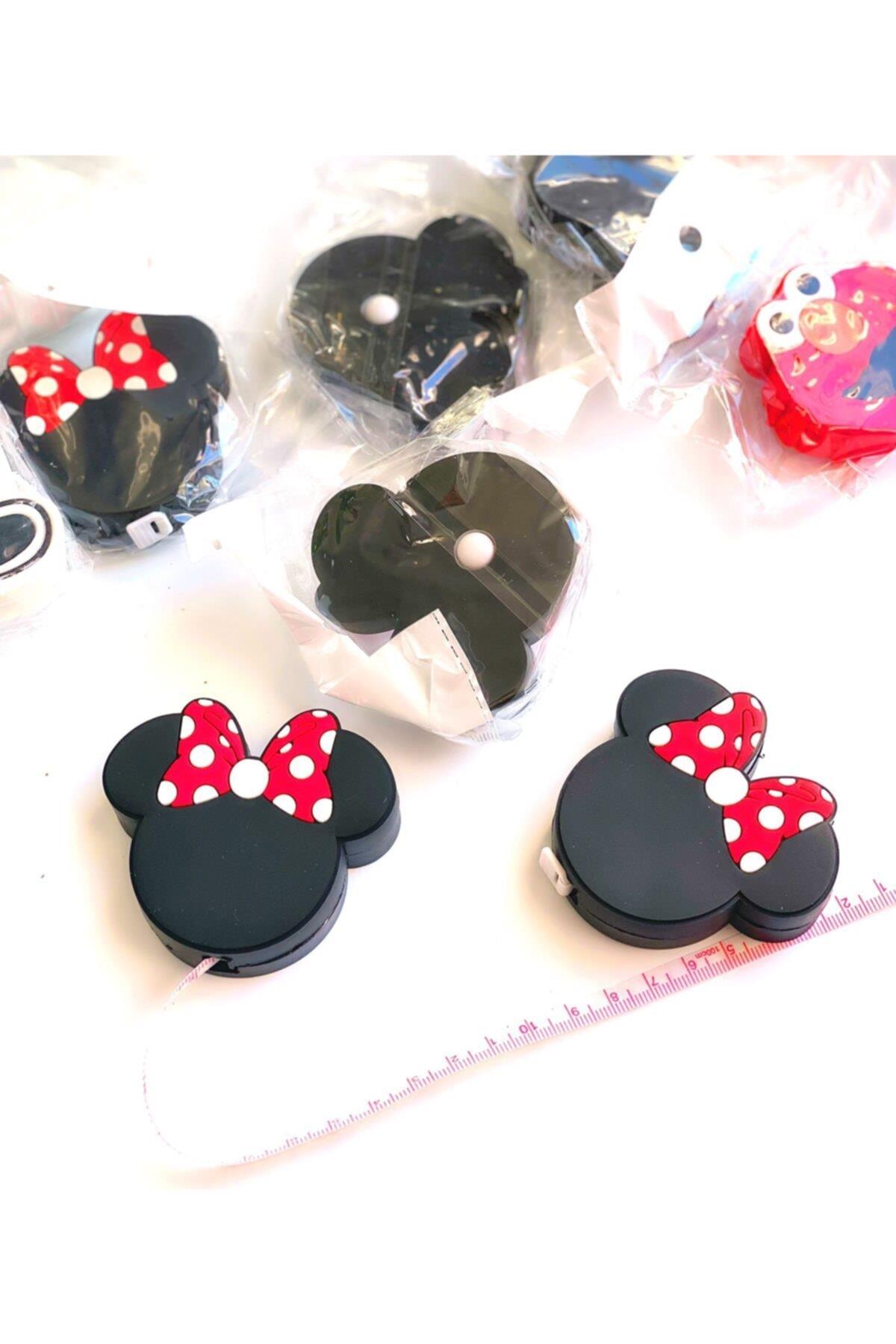 Sevimli Minnie Mouse Fare Otomatik Mezura Metre Cetvel