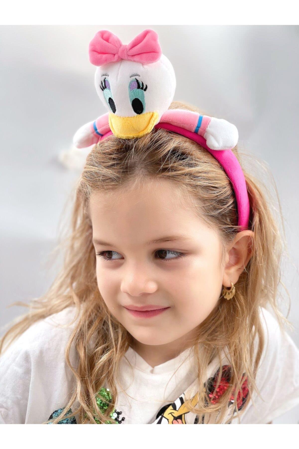 Sevimli Ördek Daisy Peluş Oyuncaklı Yetişkin Çocuk Tacı Kadife Pofuduk 3d Taç