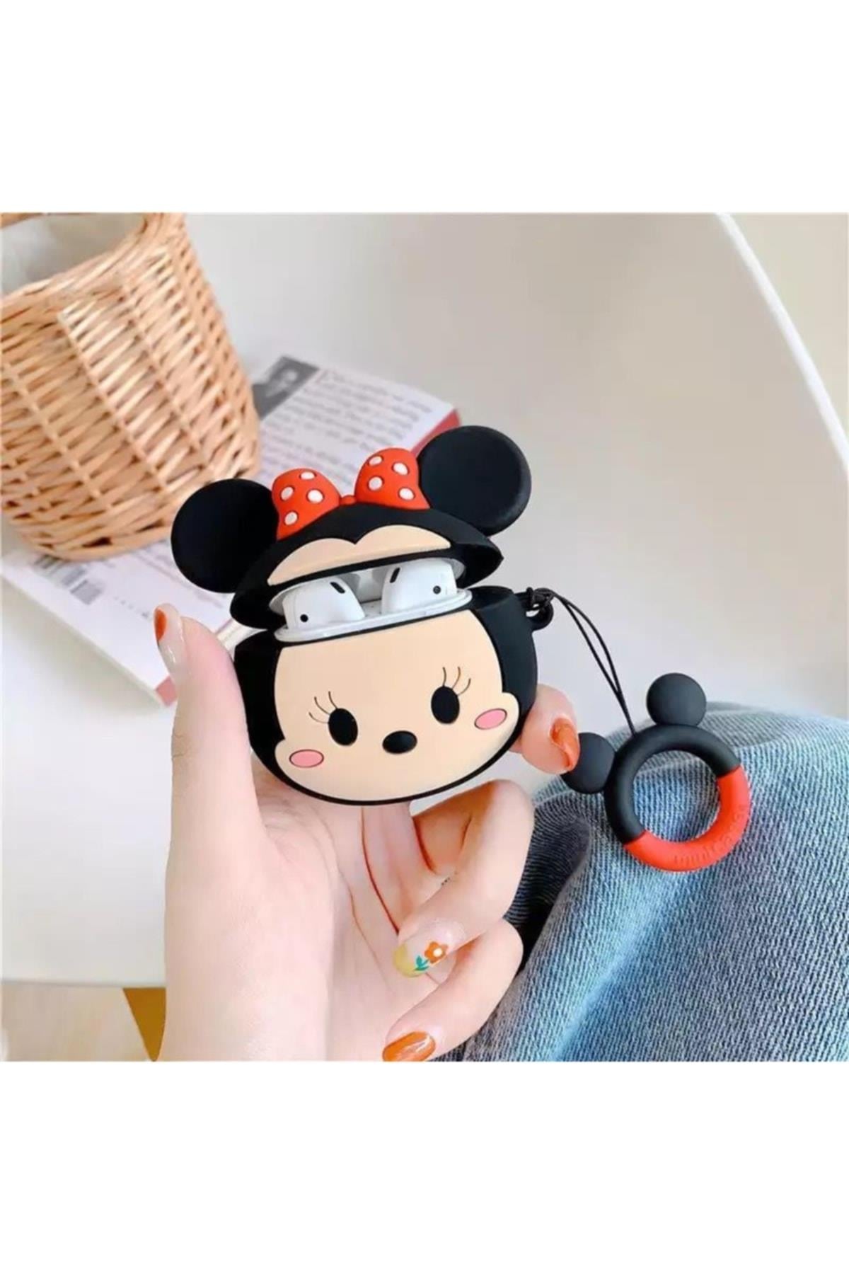 Sevimli Silikon Minine Mouse Fare  Kulaklık Kılıfı 1. 2. Nesil