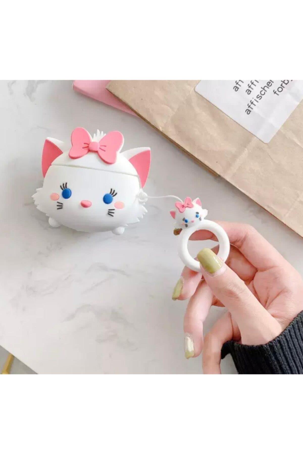 Şirin Tasarım Özel Silikon Askılı Air Pods 2 Kılıfı Kedicikli Marie Cat Kedi