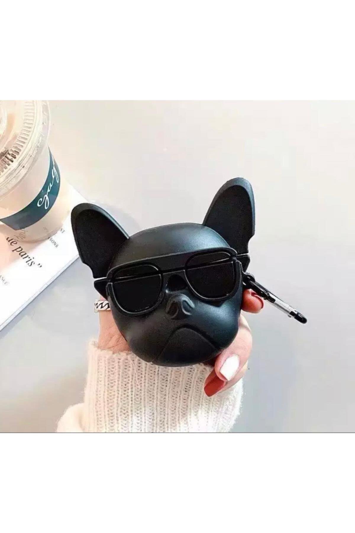 Siyah Buldog Köpek Anahtar Askılıklı    Kılıf