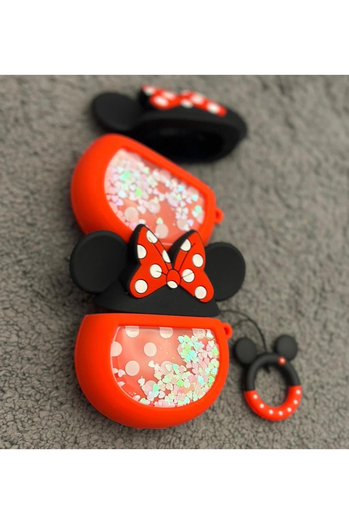 Sulu Disney Uyumlu  Minnie Mouse Lüks Silikon Airpods 1 2 Kablosuz Kulaklık Kılıfı Air Pods Kapak