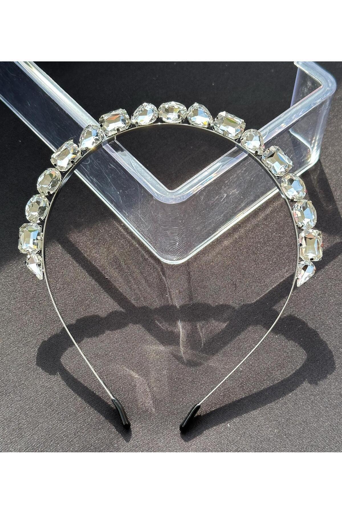 Trend moda metal lüks kristal aloha karnaval beyaz cam taşlı taç kadın çocuk tacı