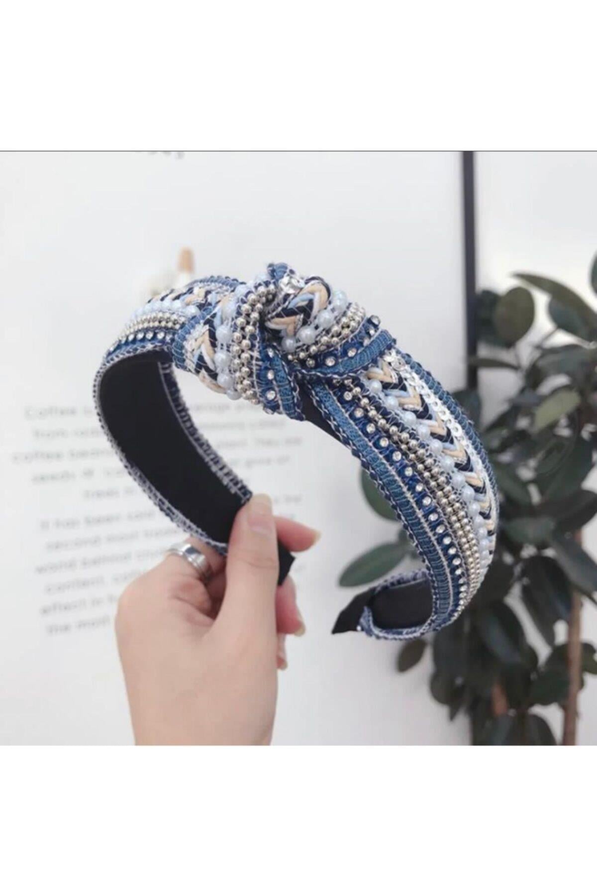 Yeni Sezon Moda Kristal Inci Taşlı Kot Jean Görünüm Işleme Motif Taç