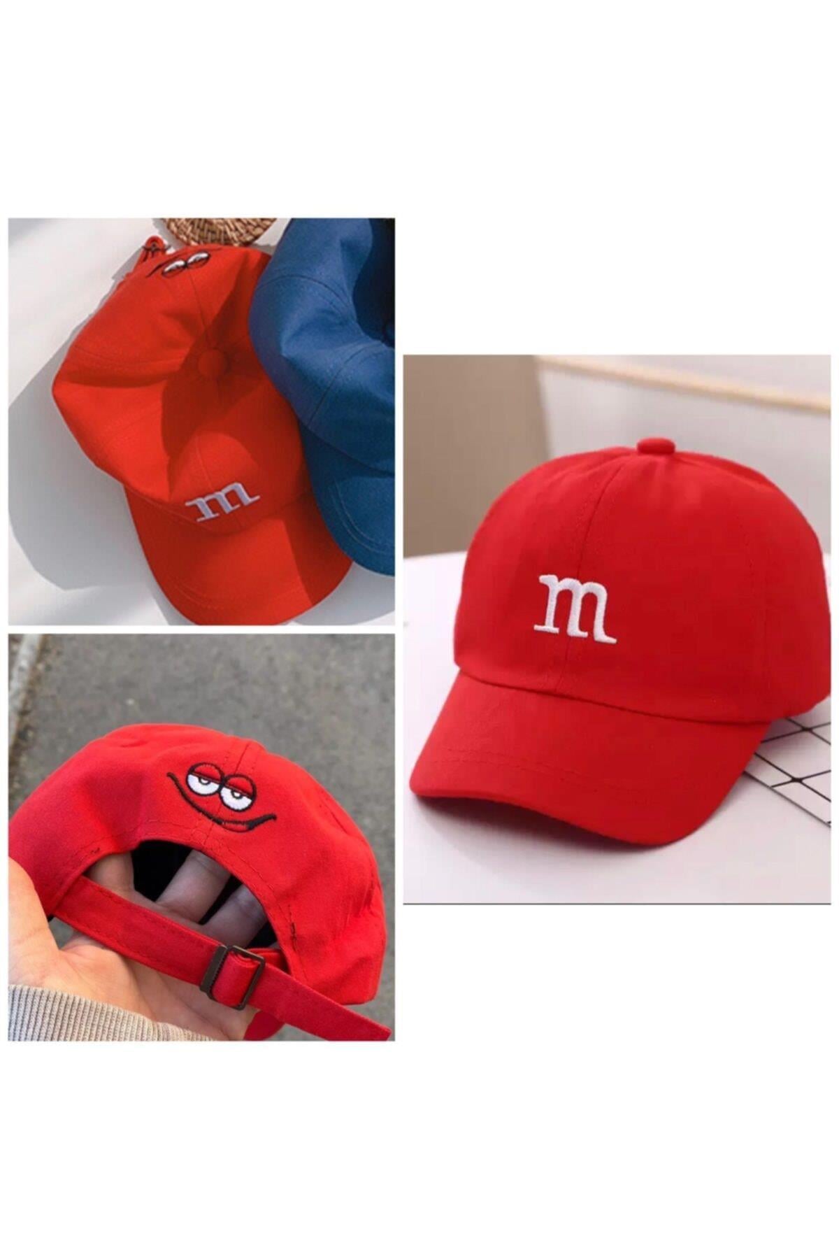 Yeni Sezon Trend M&m Şeker Çikolata Bebek Çocuk Şapka Kırmızı Erkek Kız Unisex