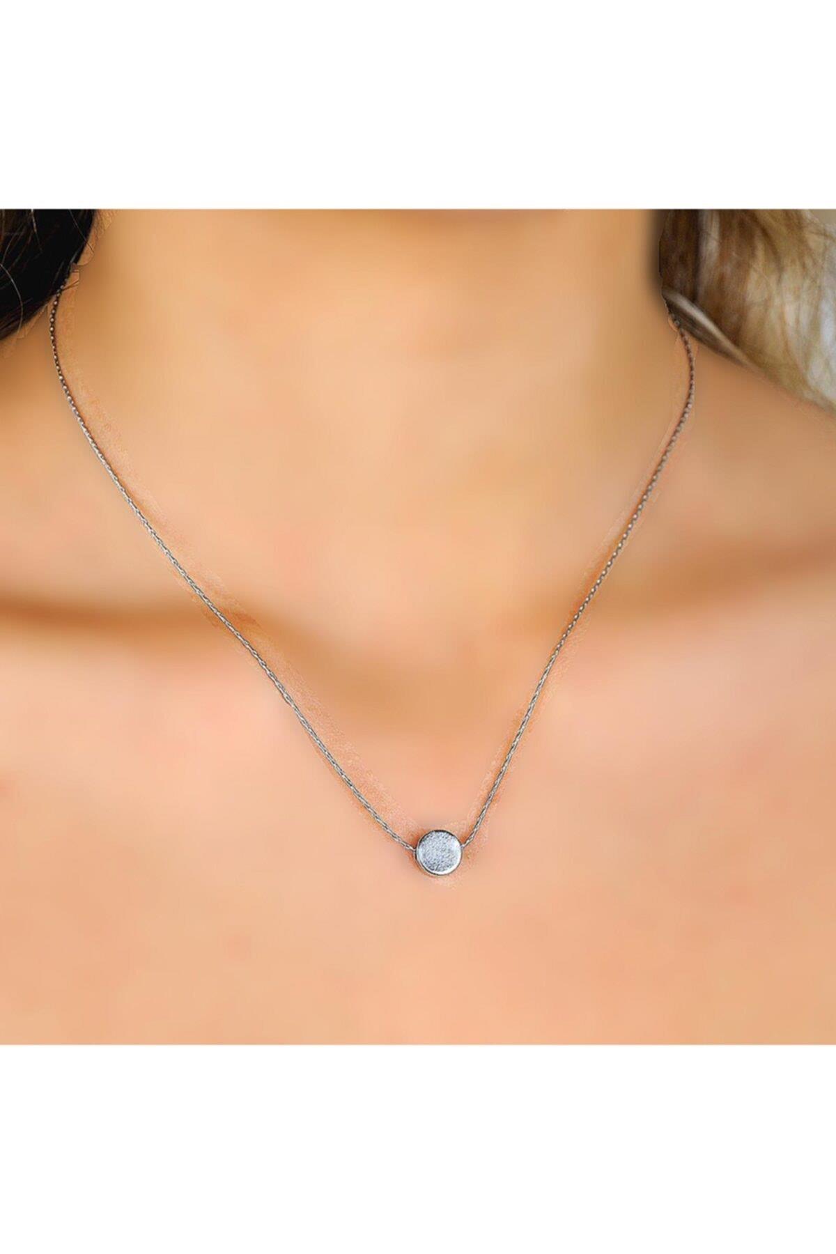 Yeni Trend Moda Ince Zincir Mini Küçük Yuvarlak Top Kolye Gümüş Renk