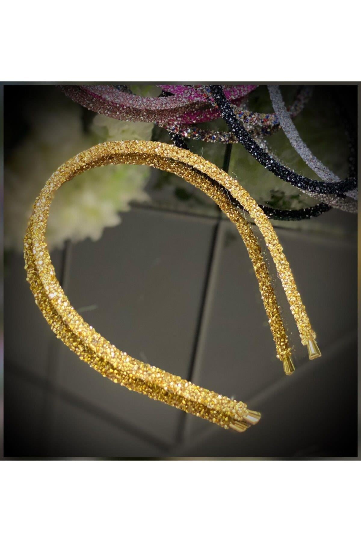 Yeni Trend Moda Parlak Taşlı Pullu Simli Yetişkin Ve Çocuk Taç Gold Altın