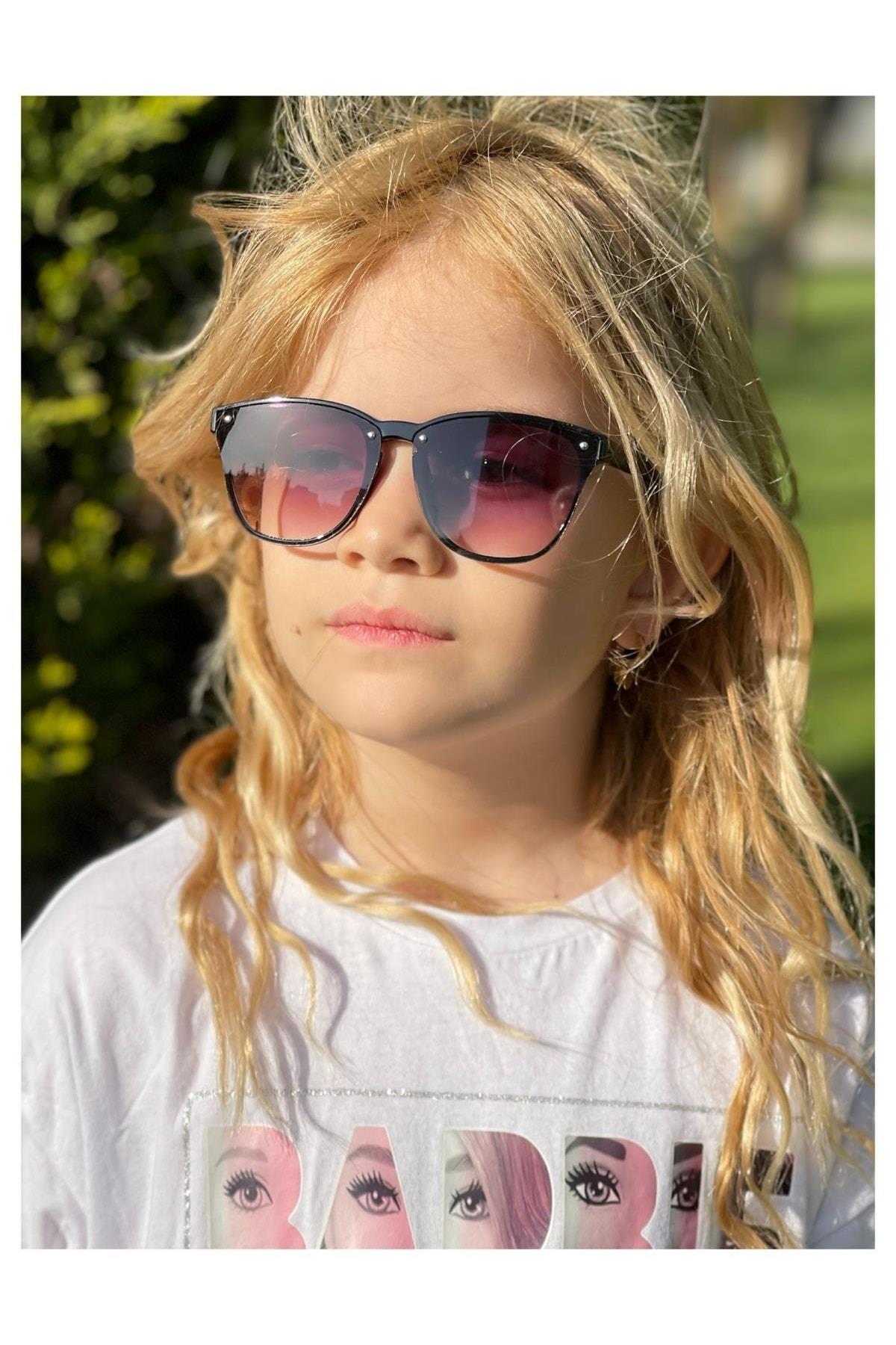 Yeni Trend Moda Siyah Renkli Camlı Ray Ban Tarz Erkek Kız Unisex Çocuk Uv400 Güneş Gözlüğü