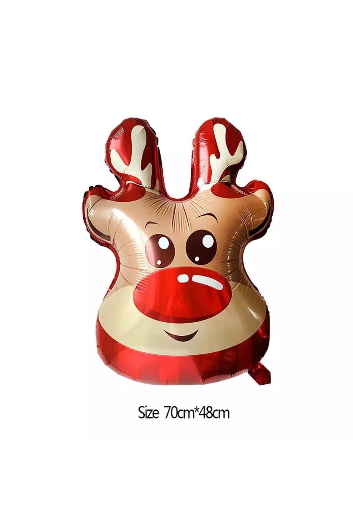Yeni Yıl Yılbaşı Dekorasyon Özel Lüks Dev Boy Noel Geyiği Geyik Folyo Balon