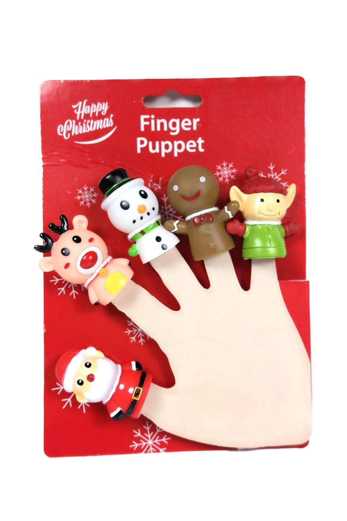 Yeni Yıl Yılbaşı Ithal Parmak Kuklaları Noel Baba Geyik Kardan Adam Elf Kurabiye Adam