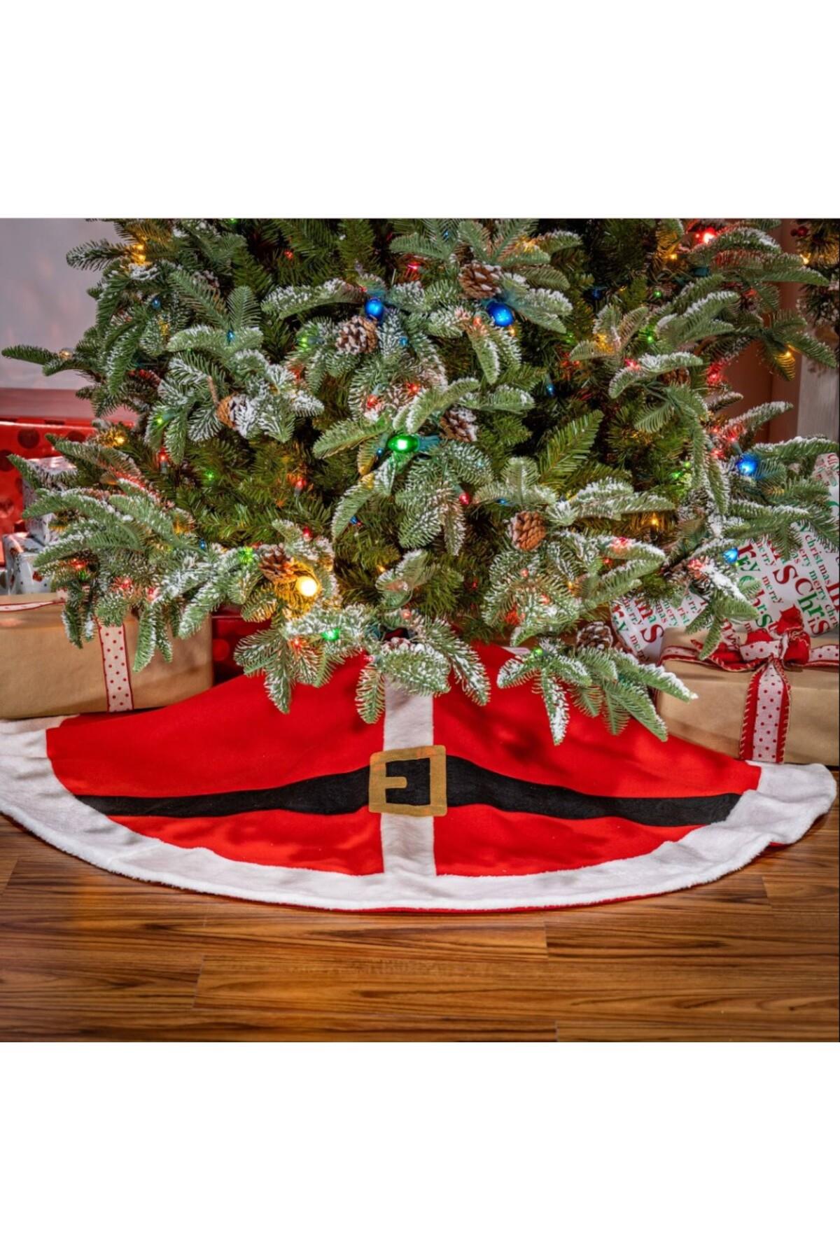 Yeni Yıl Yılbaşı Lüks Dekorasyon Ithal Lüks Dev Çam Ağacı Örtüsü Eteği Noel Baba Kemer 120cm