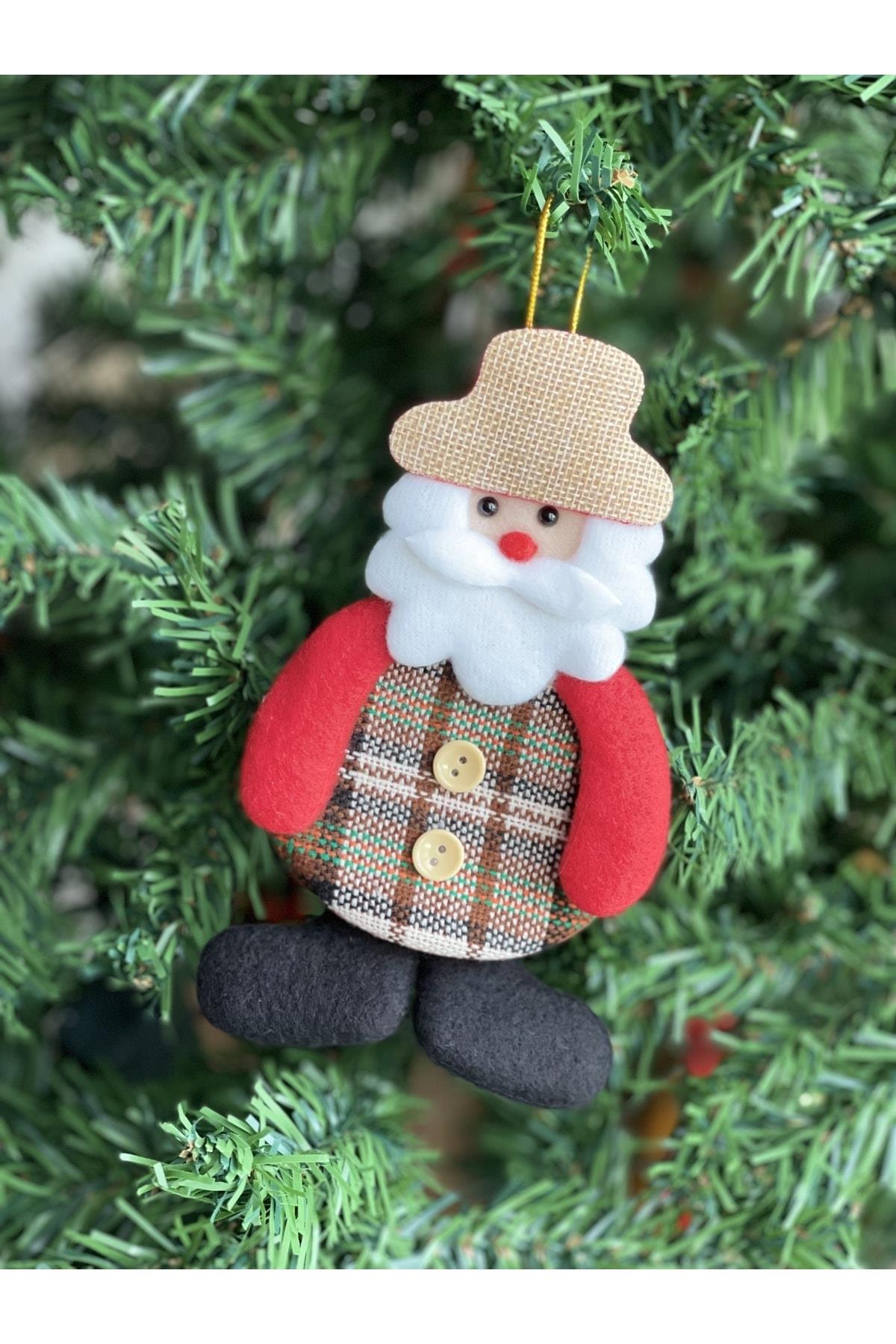 Yeni Yıl Yılbaşı Lüks Ithal Koleksiyonluk Büyük Çam Ağacı Süsü Pofuduk 3 Boyutlu Noel Baba