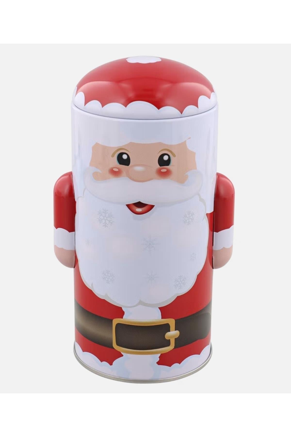Yeni Yıl Yılbaşı Noel Baba Çelik Teneke Kapaklı Hediye Şeker Çikolata Kurabiye Kutusu Dekoratif Kutu