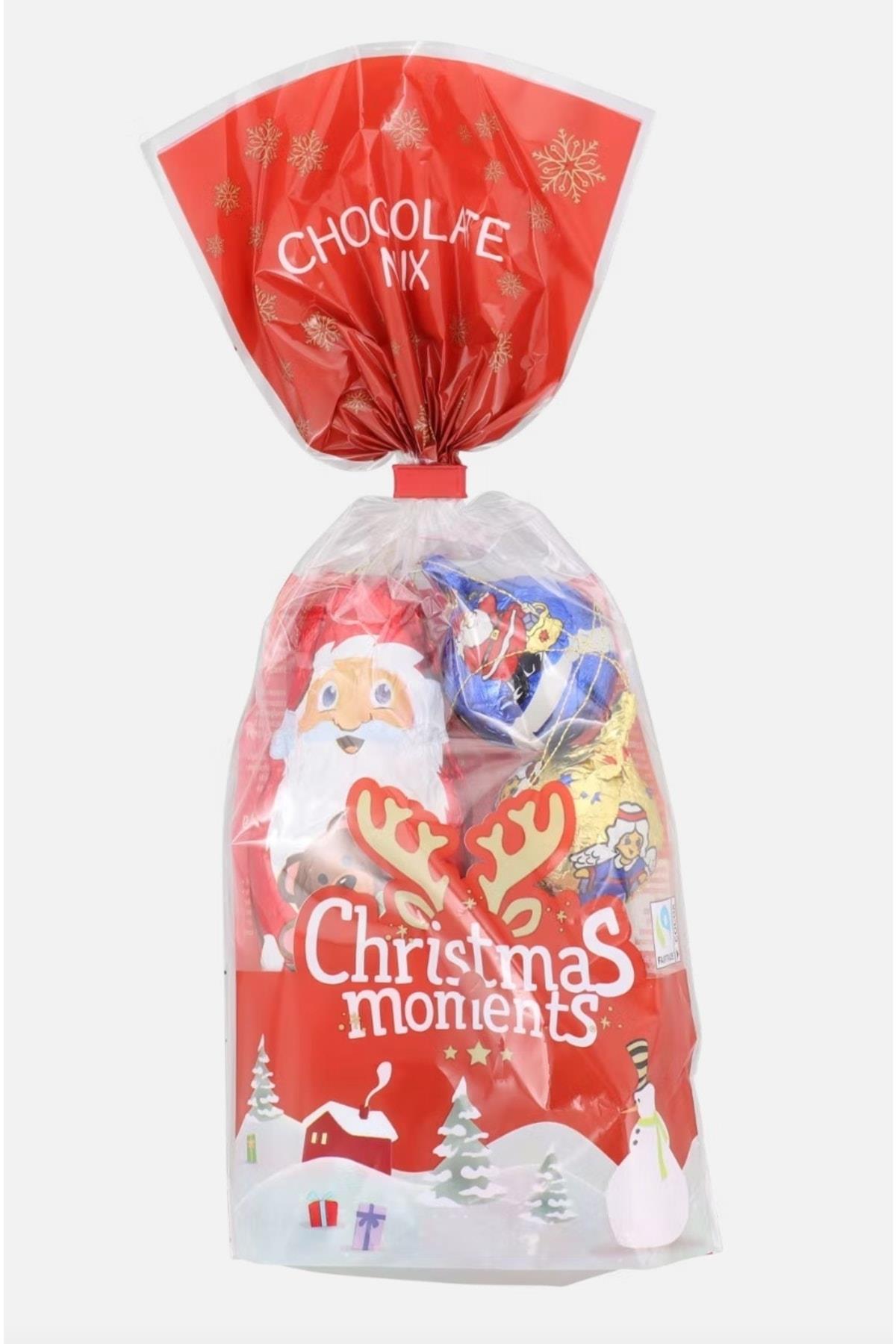 Yeni Yıl Yılbaşı Özel Ithal 4lü Noel Baba Çam Ağacı Top Çikolata Hediye Paket Seti