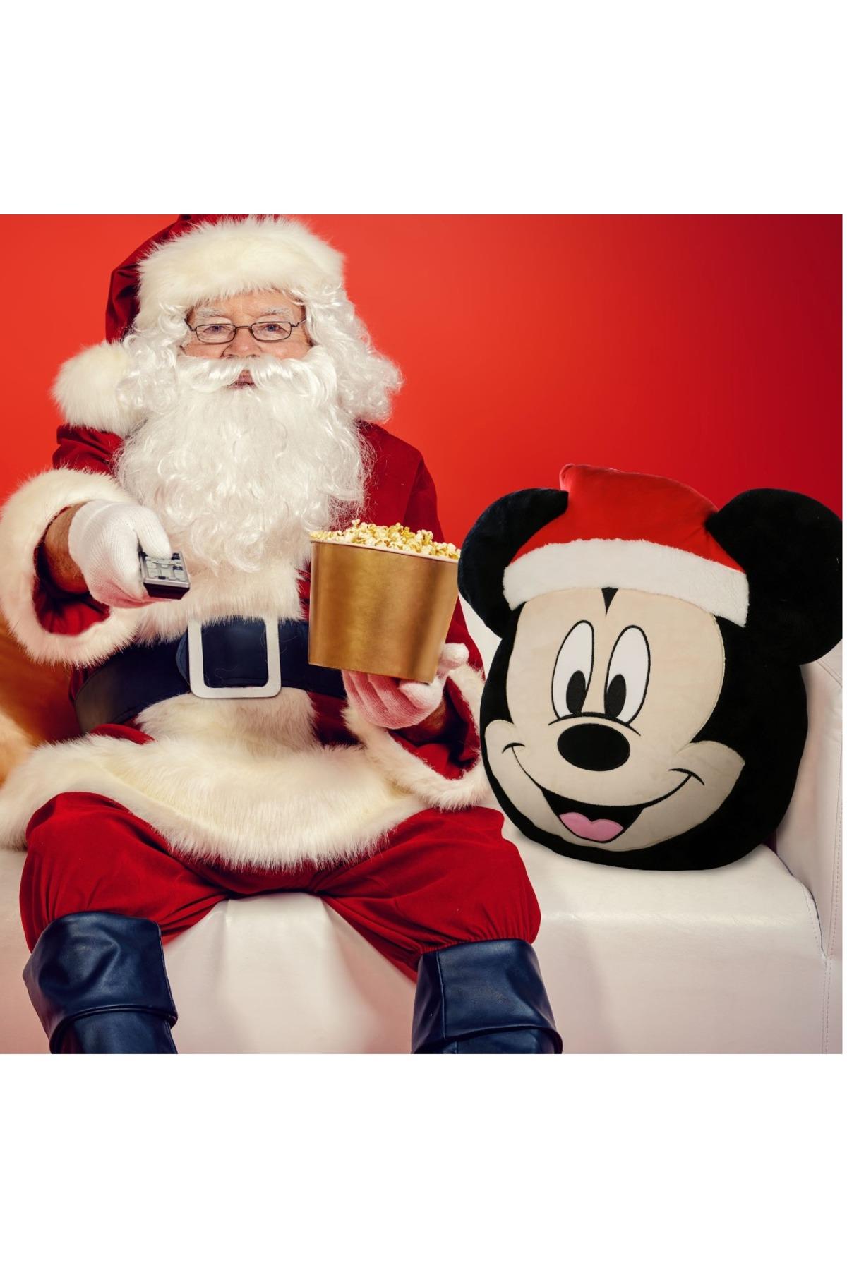 Yeni Yıl Yılbaşı Özel Ithal Orijinal Disney Dev Boy Mickey Mouse Noel Pofuduk Yastık Hediyelik Eşya