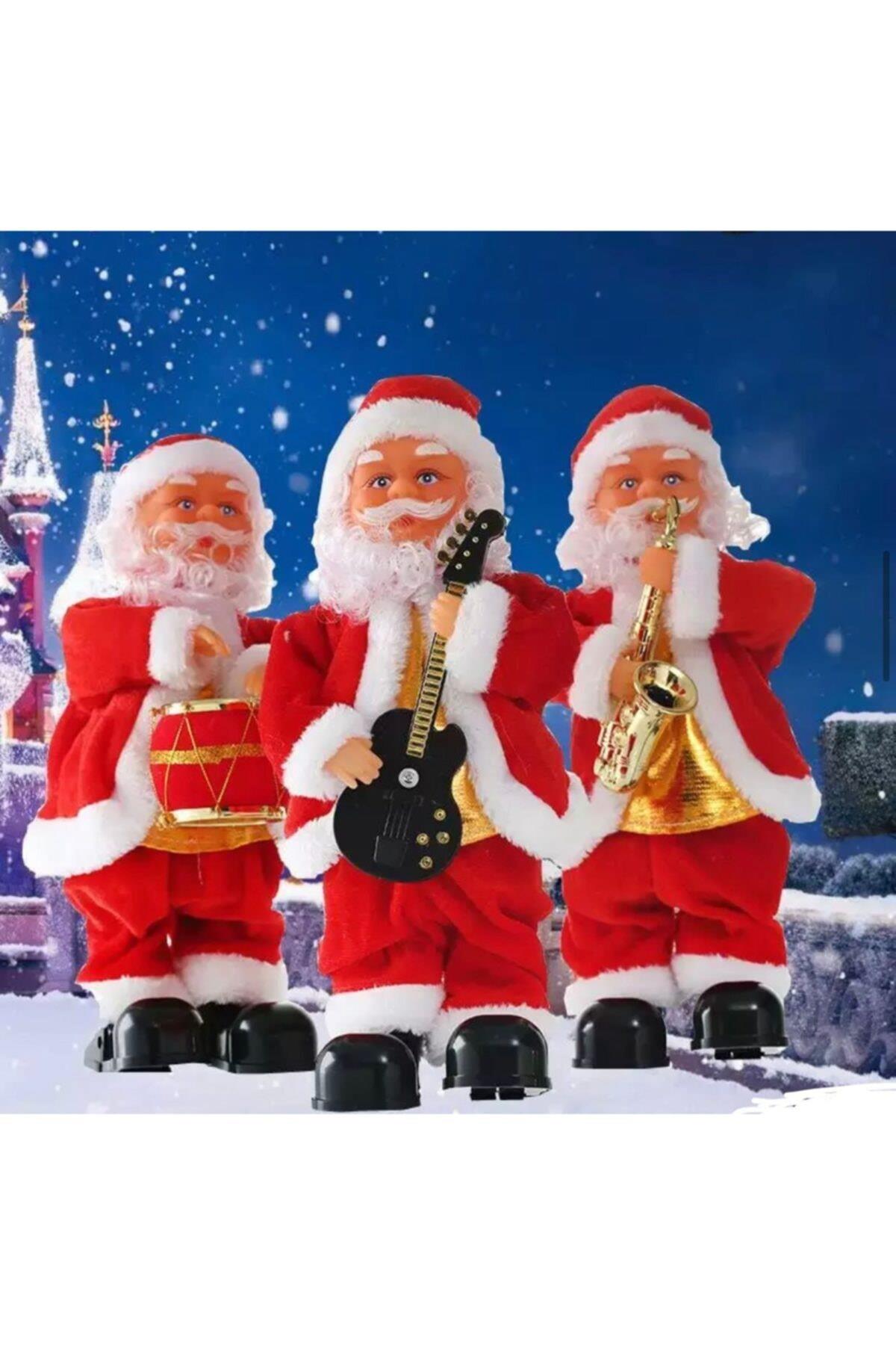 Yılbaşı 30 Cm Müzikli Dans Eden Oynayan Komik Gitarcı Noel Baba Dekorasyon Oyuncak